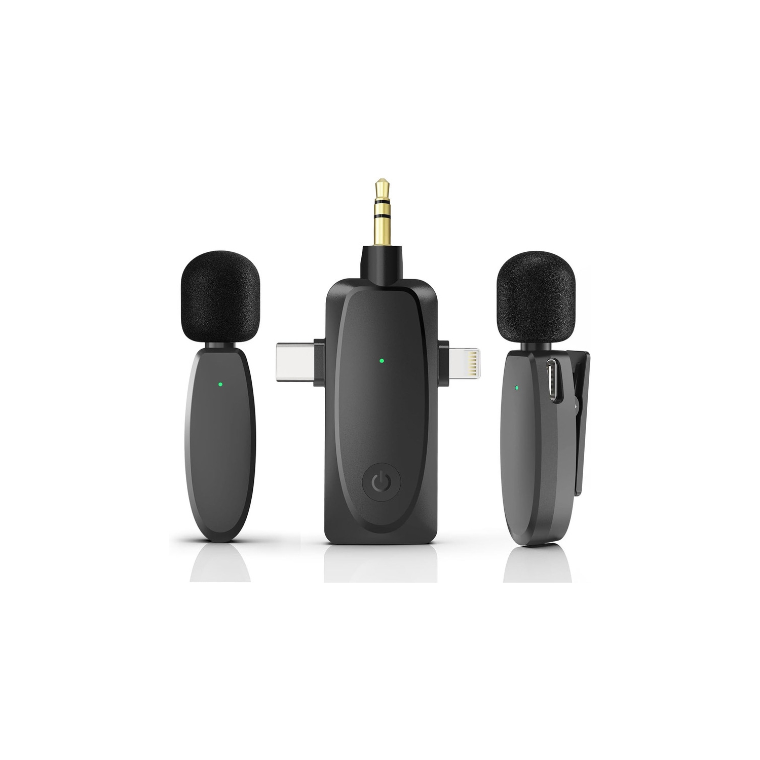 Wireless Lavalier Microphone,Mini Microphones for iPhone Android Camera,2.4G Ultra-Low Delay Lapel Mic-3 in 1 Microphone for Recording,YouTube,TikTok