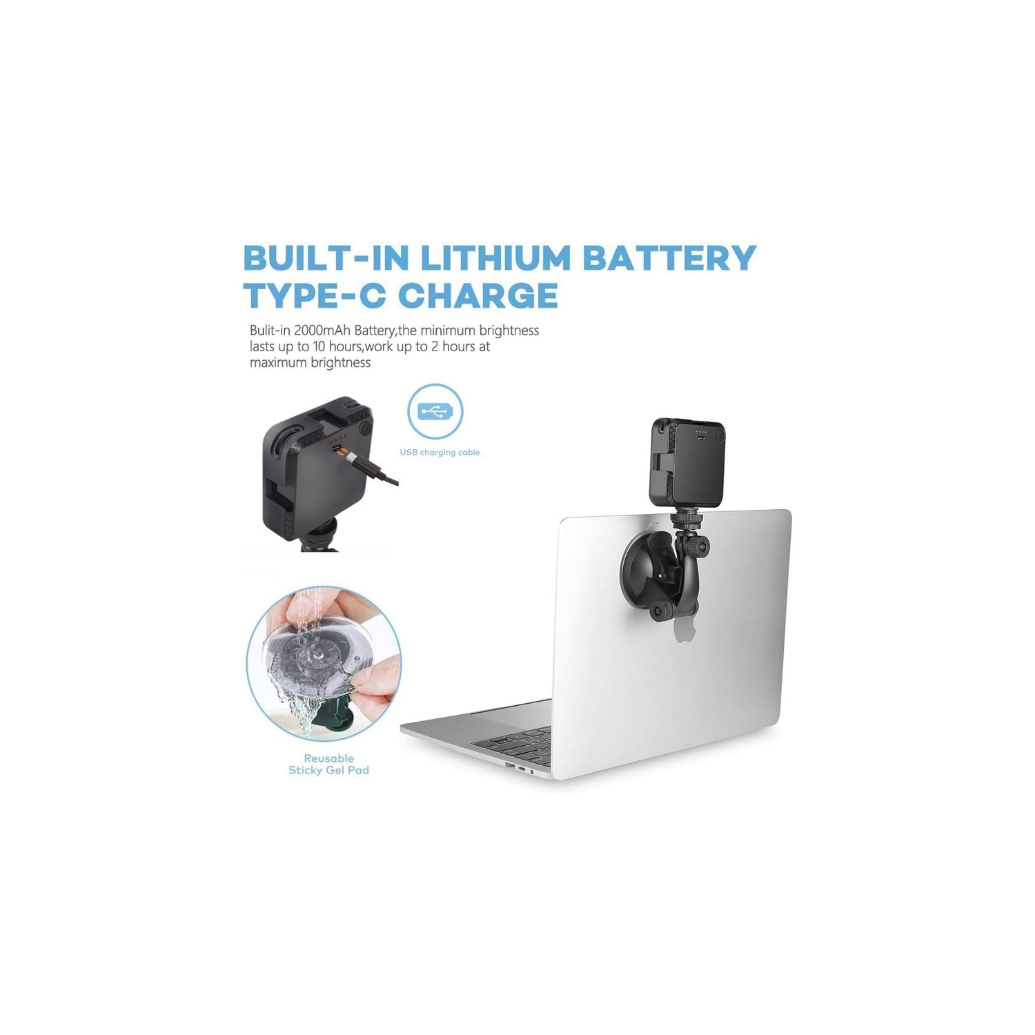 Video Conference Lighting Kit Adjustable Rechargeable LED Photography Fill Light Zoom Meeting Lighting