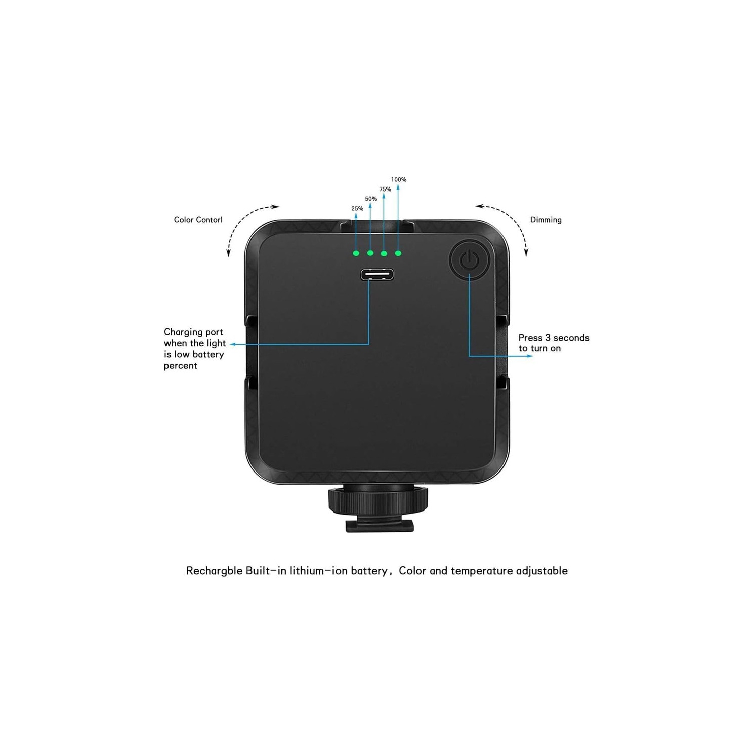 Video Conference Lighting Kit Adjustable Rechargeable LED Photography Fill Light Zoom Meeting Lighting