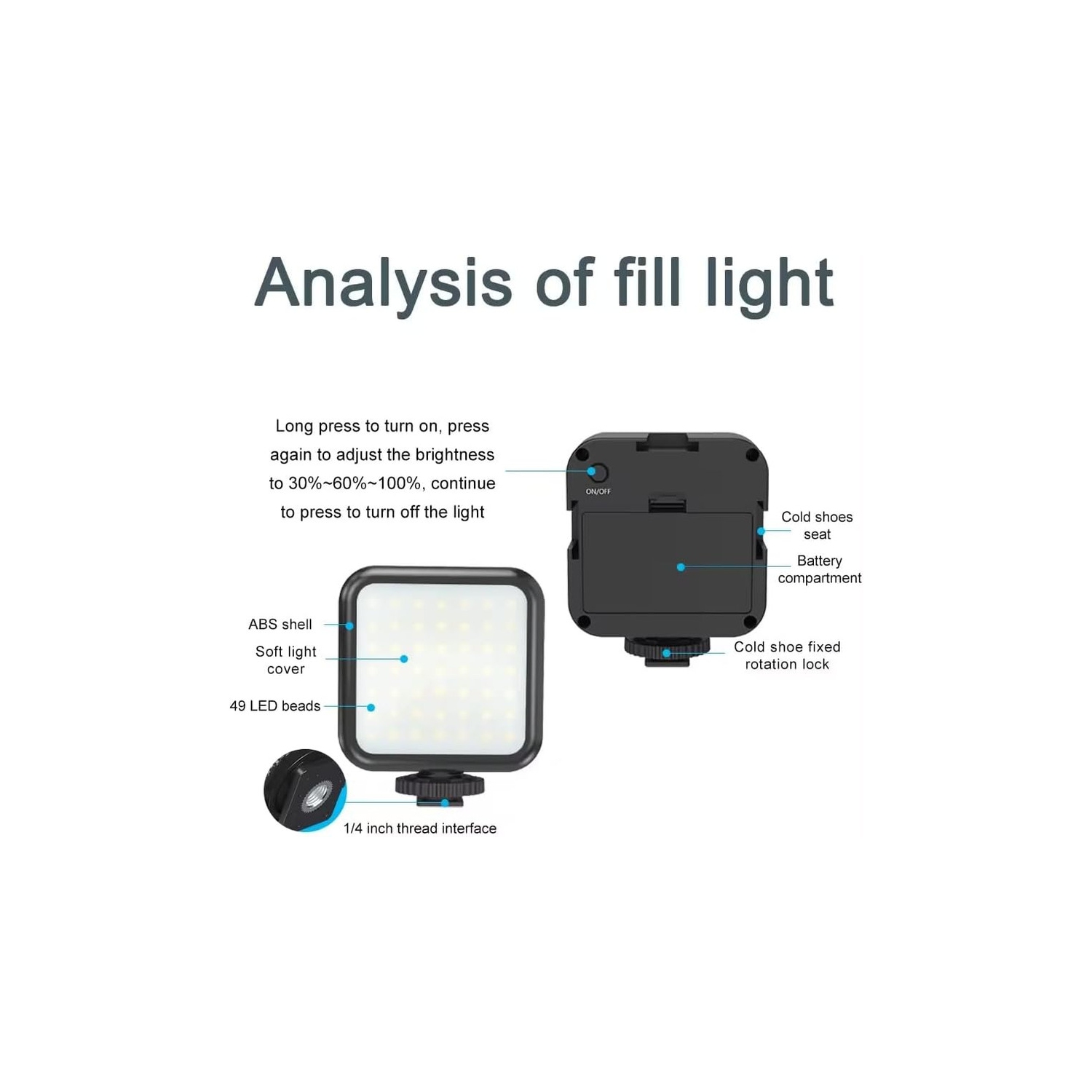 1pc - Compact Vlogging Kit with LED Light and Microphone | Pistol Grip Tripod for Stable Recording | Ideal for YouTube, TikTok Videos | Compatible