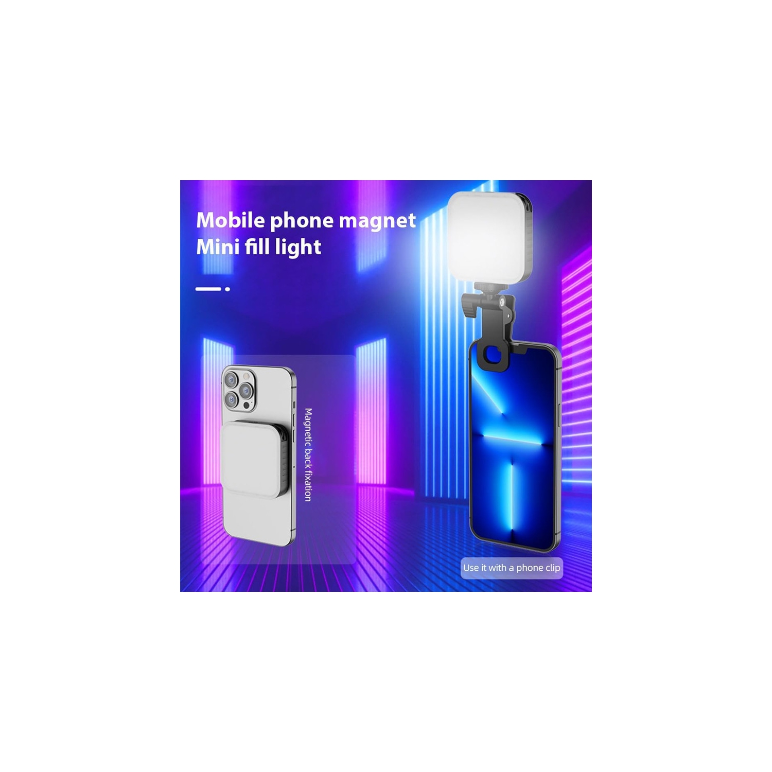 Lampe de conférence vidéo RVB de poche magnétique 2500K à 9000K avec intensité réglable 20 effets d'éclairage