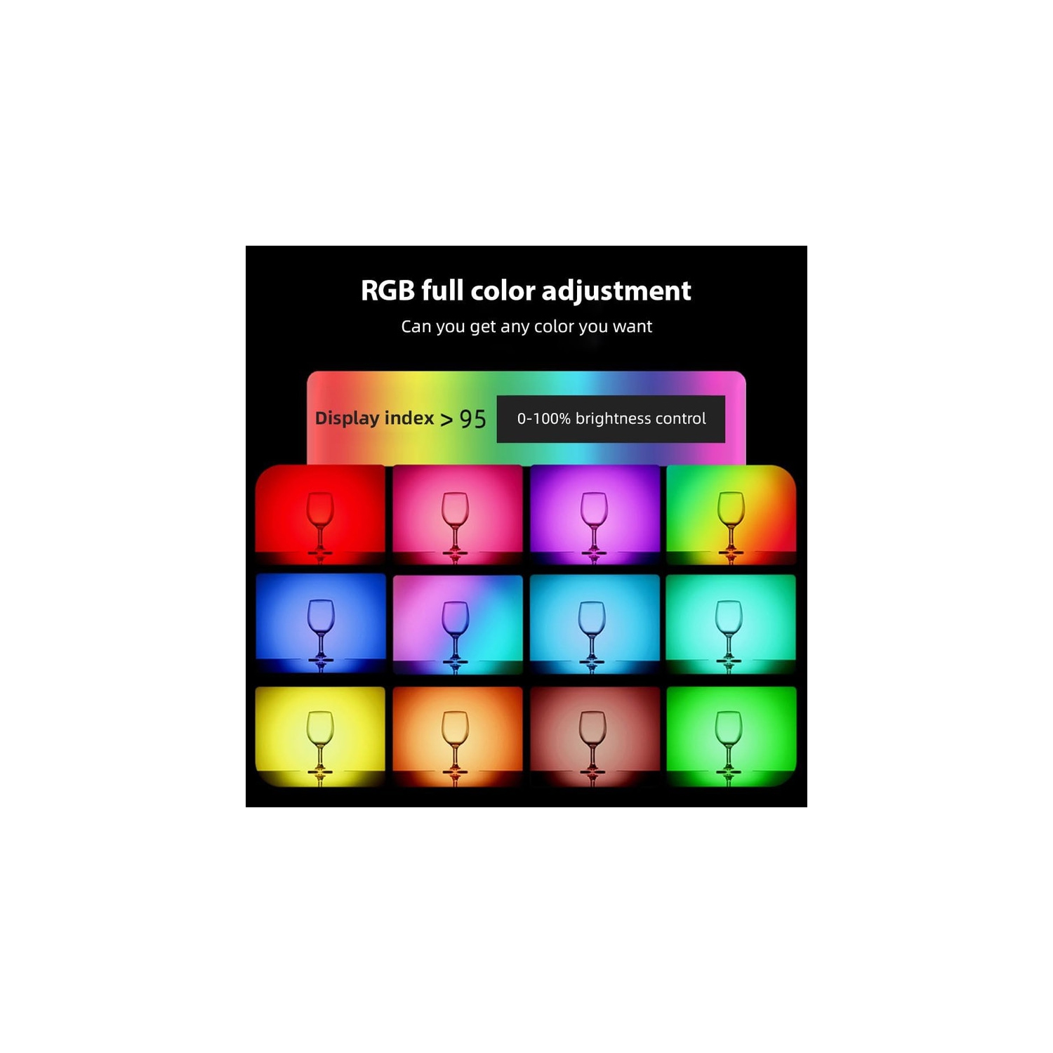 Lampe de conférence vidéo RVB de poche magnétique 2500K à 9000K avec intensité réglable 20 effets d'éclairage