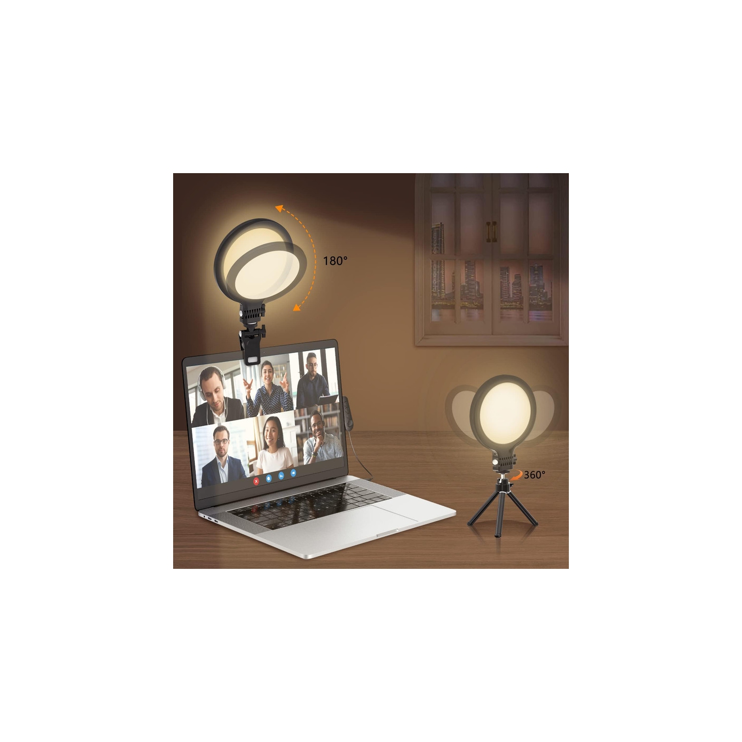 72 LED Ring Light for Laptop, Video Conference Lighting Kit 3000k-6500K Dimmable Selfie Ring Light，6" Ring Light with Clip and Tripod
