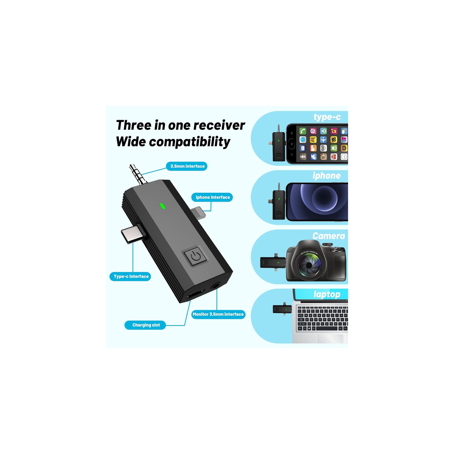 Micro-cravate sans fil pour iPhone : Microphone à pince double pour téléphone Android Appareil photo iPad Enregistrement vidéo Mini