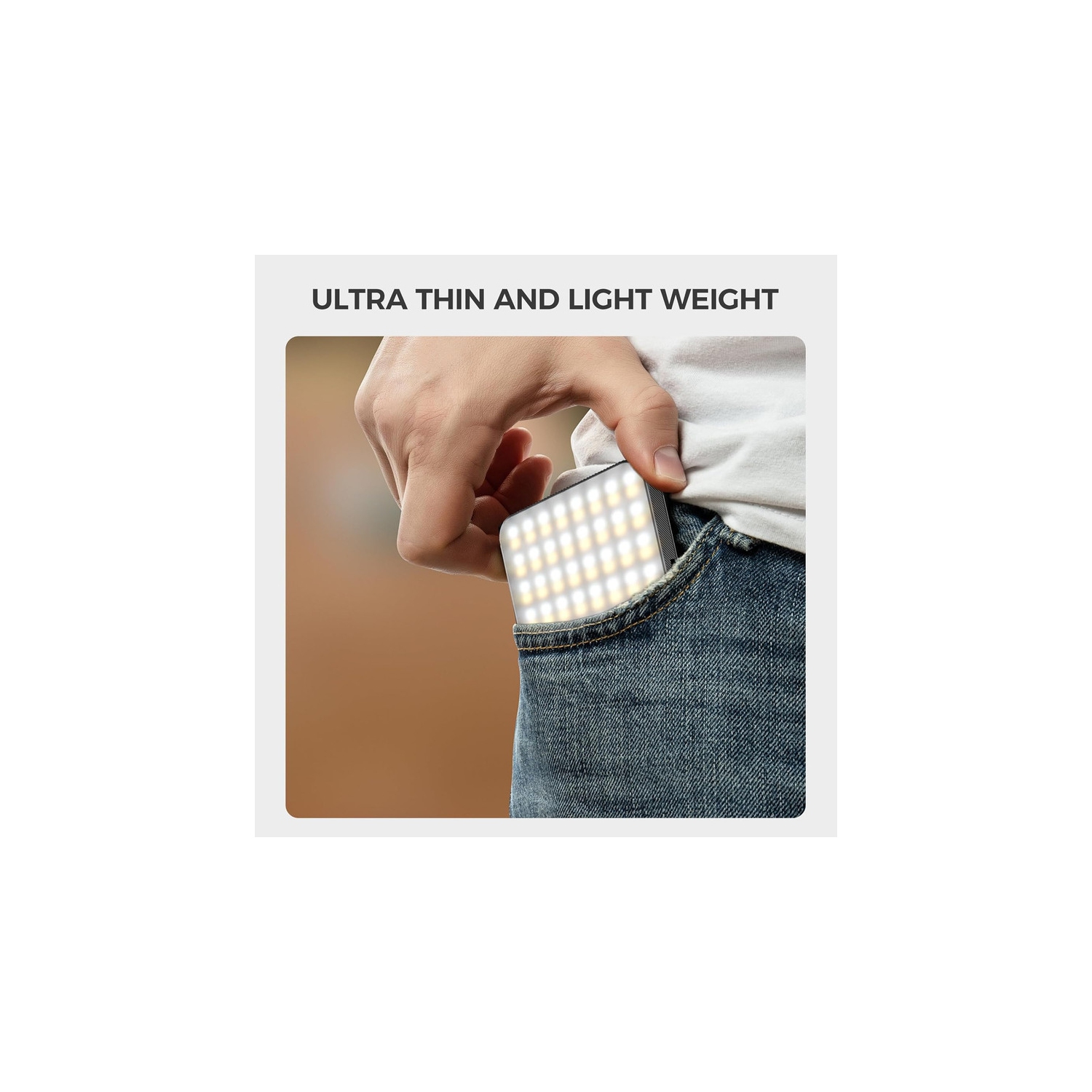 Lampe à égoportrait magnétique – Lampe à égoportrait pour téléphone cellulaire, lampe vidéo miniature rechargeable USB pour