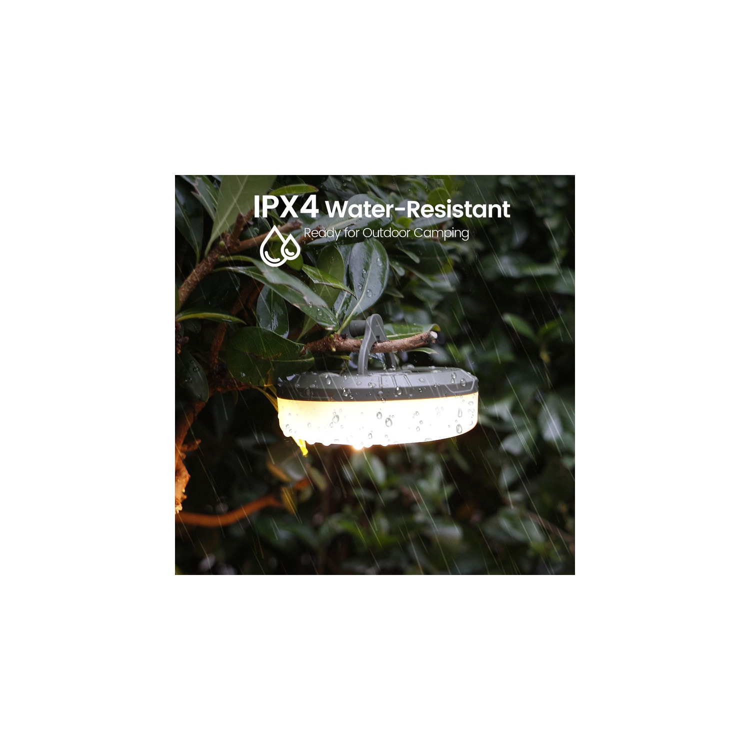 Guirlande de lumières de camping, lanterne de camping rechargeable 2-en-1 avec 8 modes réglables 2000&nbsp;mAh Dure jusqu'à 12&nbsp;h portative