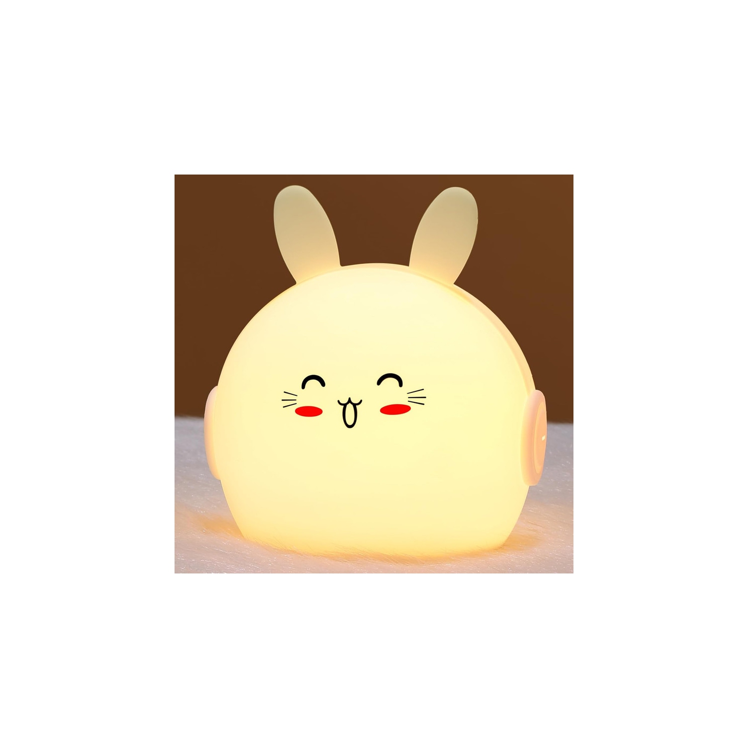 Night Light for Kids Cute Bunny Lamp with 9 Colors Changing & Dimming Function, Rechargeable Silicone Nursery Animal Night Lamp for Baby and Toddler,