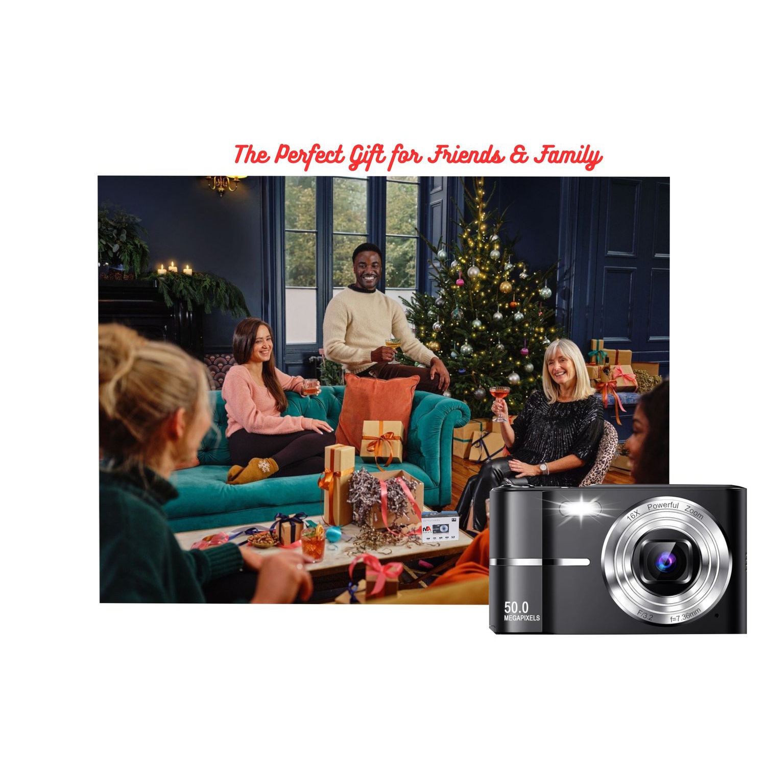 MAKATA Compact HD Digital Camera 50MP 16X Zoom HD 1080P Point and Shoot Camera 32GB Memory Card, Fun Camera for Boys Girls Kids Students Beginners