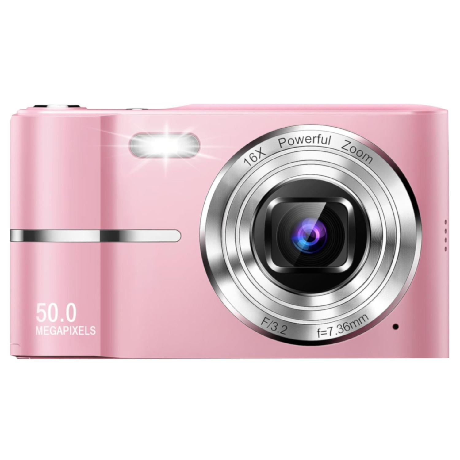 Compact HD Digital Camera (PINK) 50MP 16X Zoom HD 1080P Point and Shoot Camera 32GB Memory Card, Fun Camera for Boys Girls Kids Students Beginners Birthday and Holiday Gift