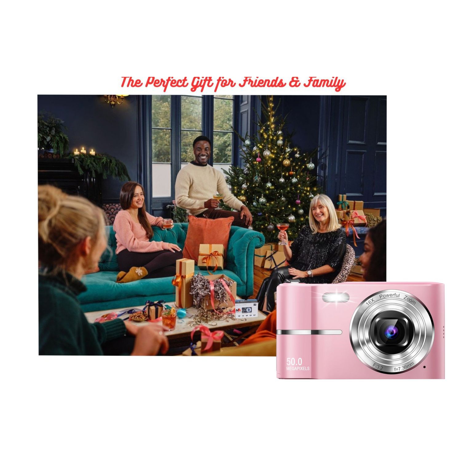 MAKATA Compact HD Digital Camera 50MP 16X Zoom HD 1080P Point and Shoot Camera 32GB Memory Card, Fun Camera for Boys Girls Kids Students Beginners