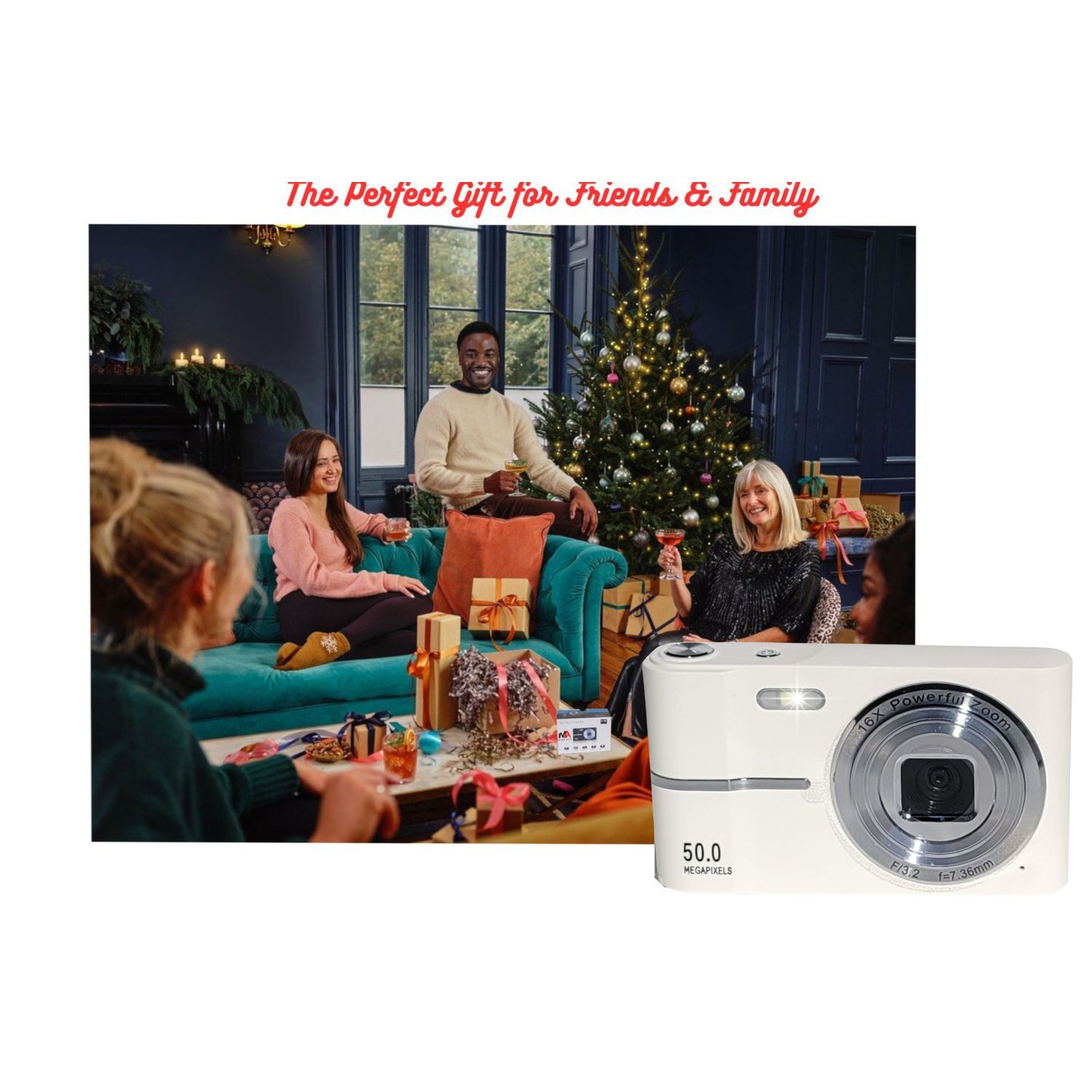 Appareil photo numérique HD compact 50&nbsp;Mpx 16X Zoom HD 1080p Appareil photo automatique 32&nbsp;Go, Caméra amusante pour filles Enfants