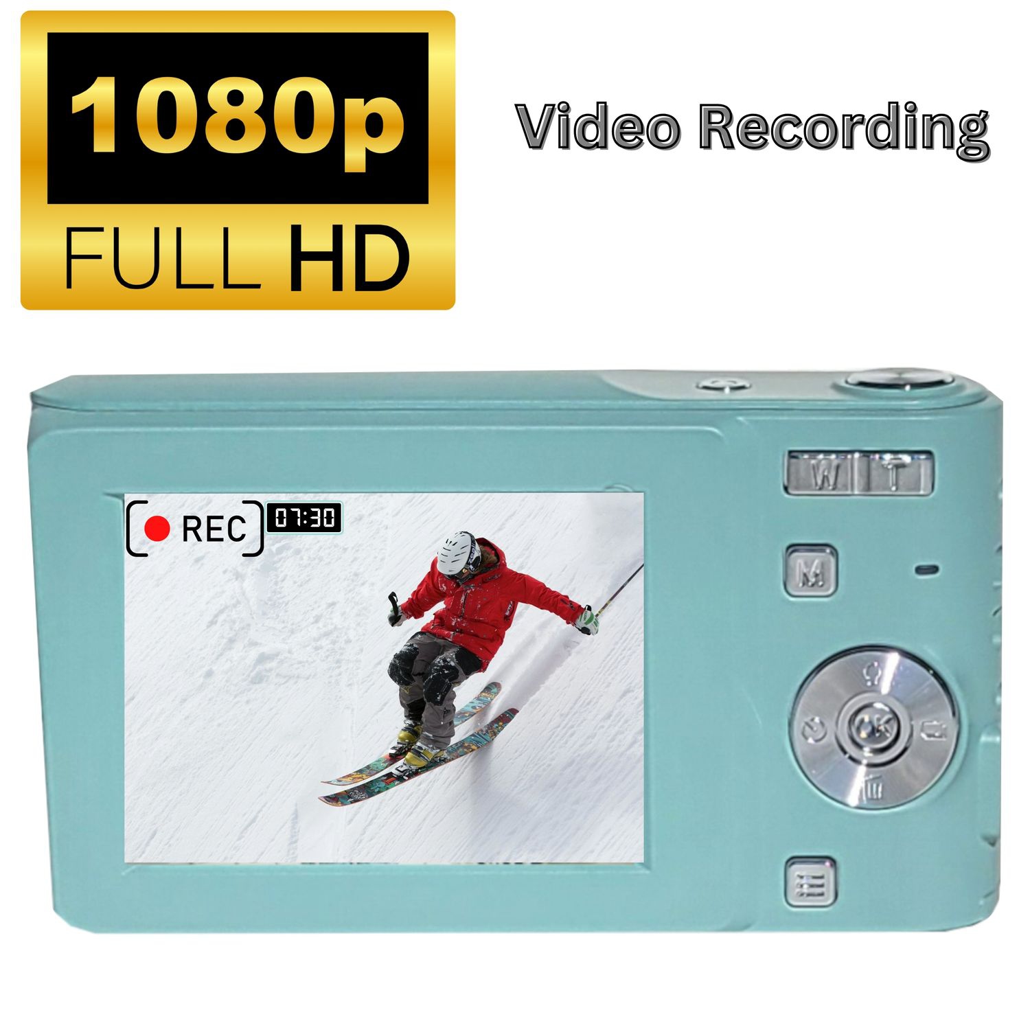 Appareil photo numérique compact HD MAKATA 50 Mpx 16X zoom HD 1080p Appareil photo automatique 32 Go, Caméra amusante pour garçons Jeunes