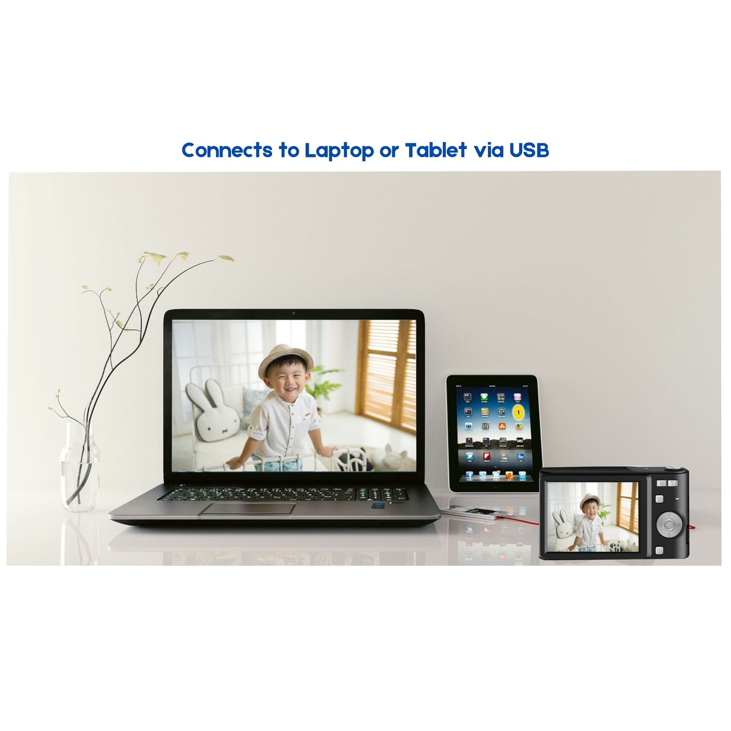 Appareil photo numérique compact HD MAKATA 50 Mpx 16X zoom HD 1080p Appareil photo automatique 32 Go, Caméra amusante pour garçons Jeunes