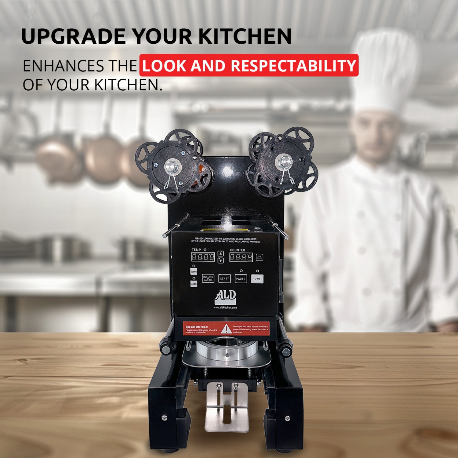 A-WJCS01 Fully Automatic Boba Cup Sealing Machine | Commercial Grade | Up to 650 Cups per Hour | Fits 90 -95 mm Diameter Cups | 110V