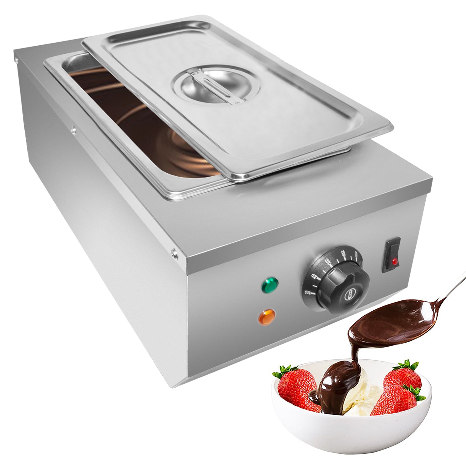 Aldkitchen electric food warmer | 1-tank chocolate melting pot | 9 lbs capacity | 110v