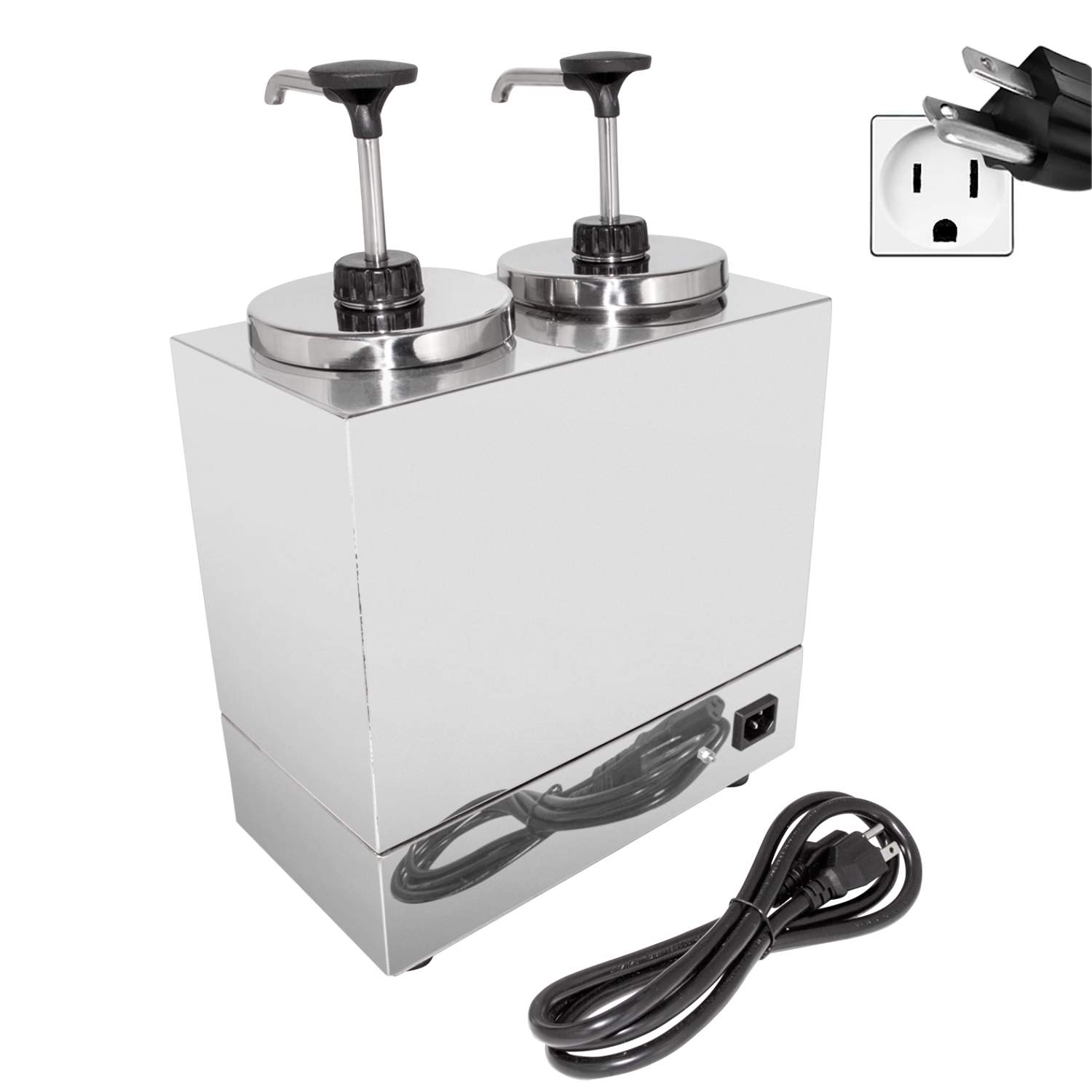 AP-314 Sauce Dispenser | 2-Head Sauce Warmer | Hot Fudge Warmer | 110V