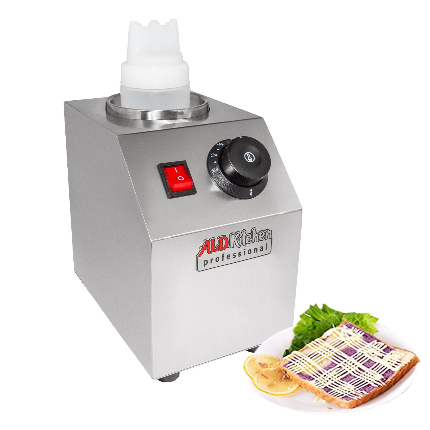 AP-310S Sauce Dispenser Commercial | Electric Sauce Heater | 1-Head Sauce Warmer | Stainless Steel | 110V
