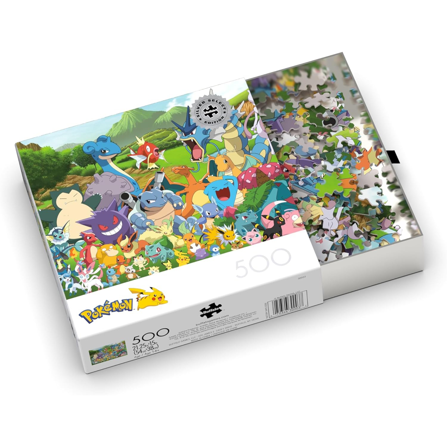 Buffalo Games - Noir Select - Pokémon - Pokemon Favorites Group - Casse-tête de 500 pièces pour adultes difficiles Puzzle Parfait pour les soirées de
