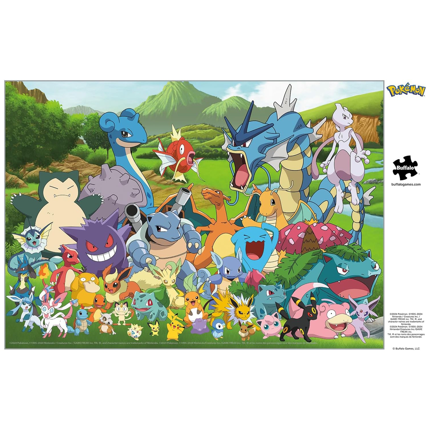 Buffalo Games - Noir Select - Pokémon - Pokemon Favorites Group - Casse-tête de 500 pièces pour adultes difficiles Puzzle Parfait pour les soirées de