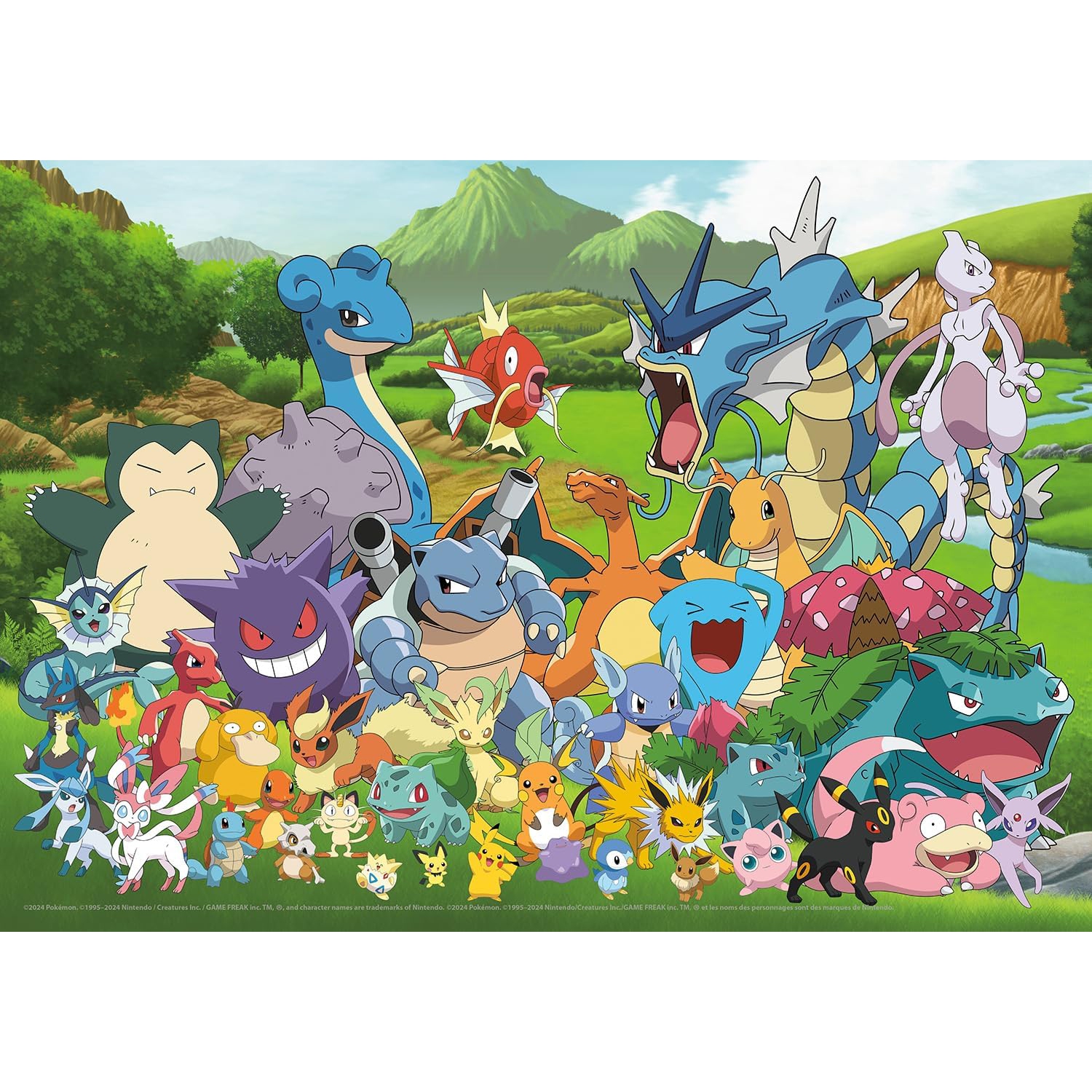 Buffalo Games - Noir Select - Pokémon - Pokemon Favorites Group - Casse-tête de 500 pièces pour adultes difficiles Puzzle Parfait pour les soirées de