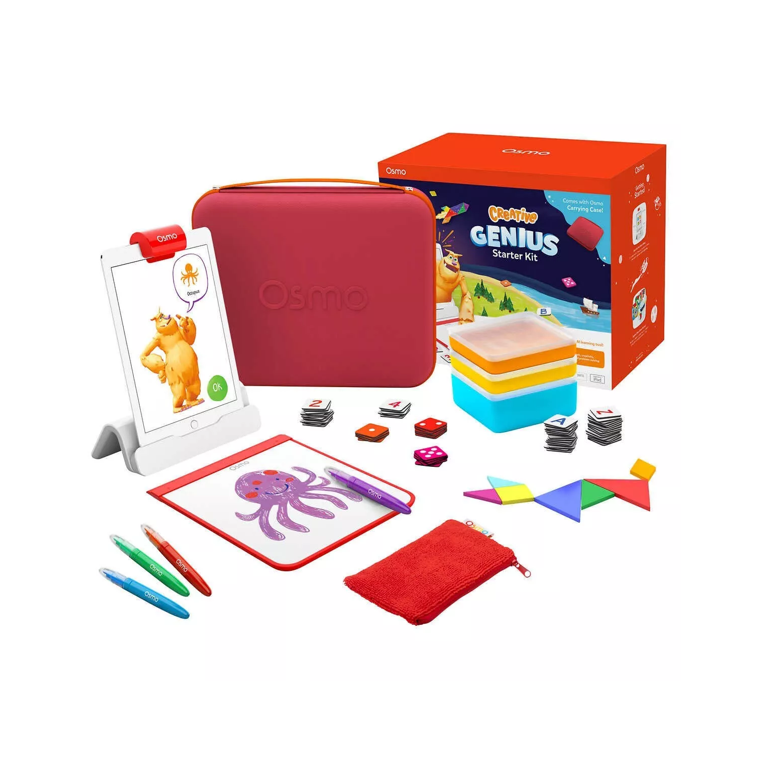 Osmo Creative Genius Educational Learning STEM Toy Starter Kit for iPad - Ages 4-10 (Base Included)