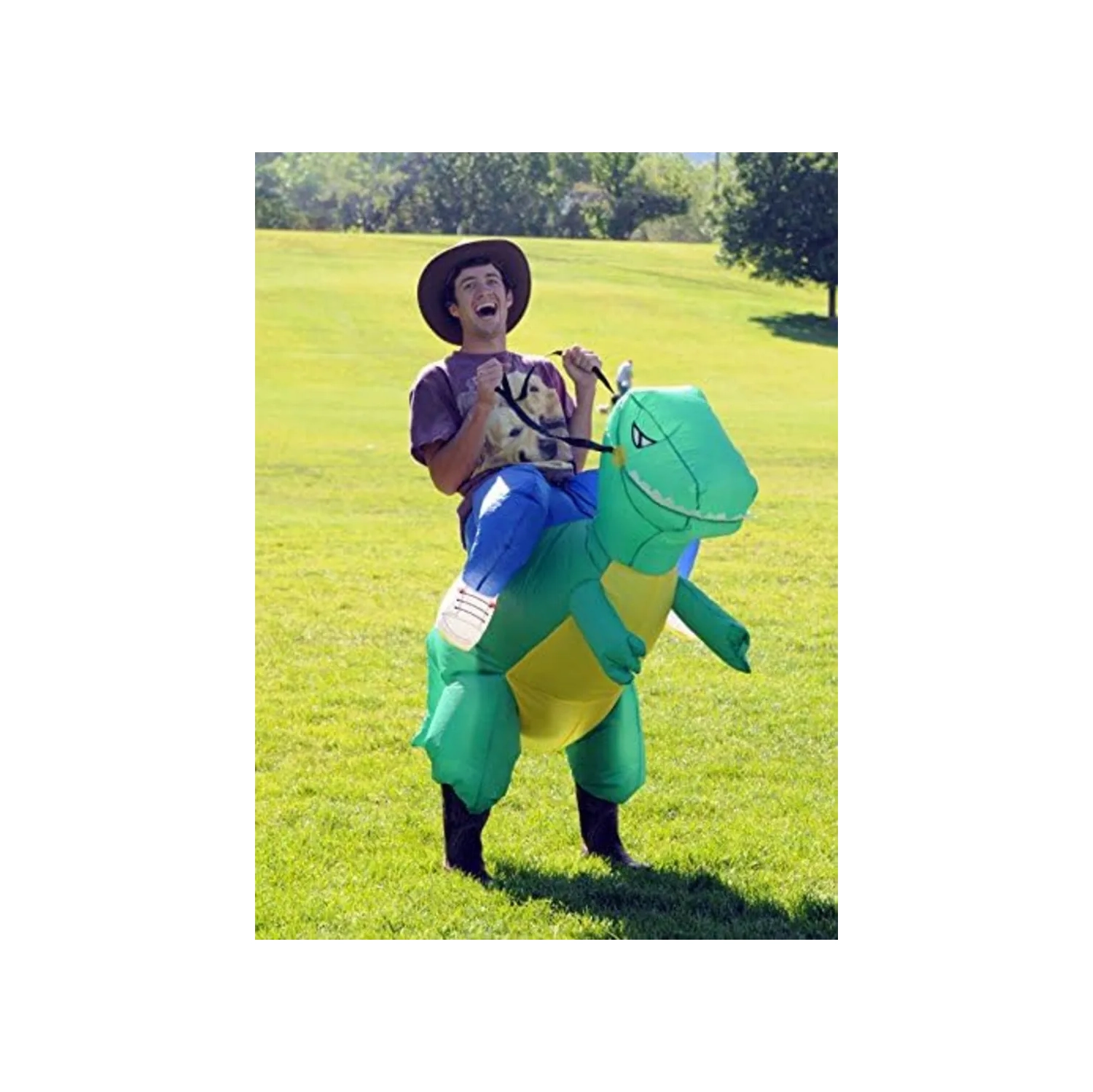 Inflatable Dinosaur T-Rex Costume – Blow-Up Animal Suit for Halloween Party, Perfect for Adults & Kids