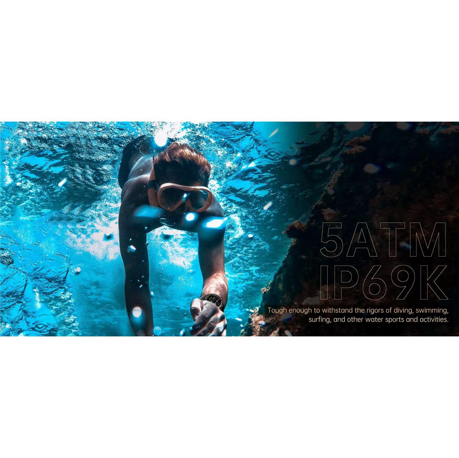 ISPEKTRUM Atlas GPS Smart Watch for Men 1.6" HD Display BT Call & Text Waterproof Sports Mode Pedometer Fitness Tracker smartwatch for Android iOS