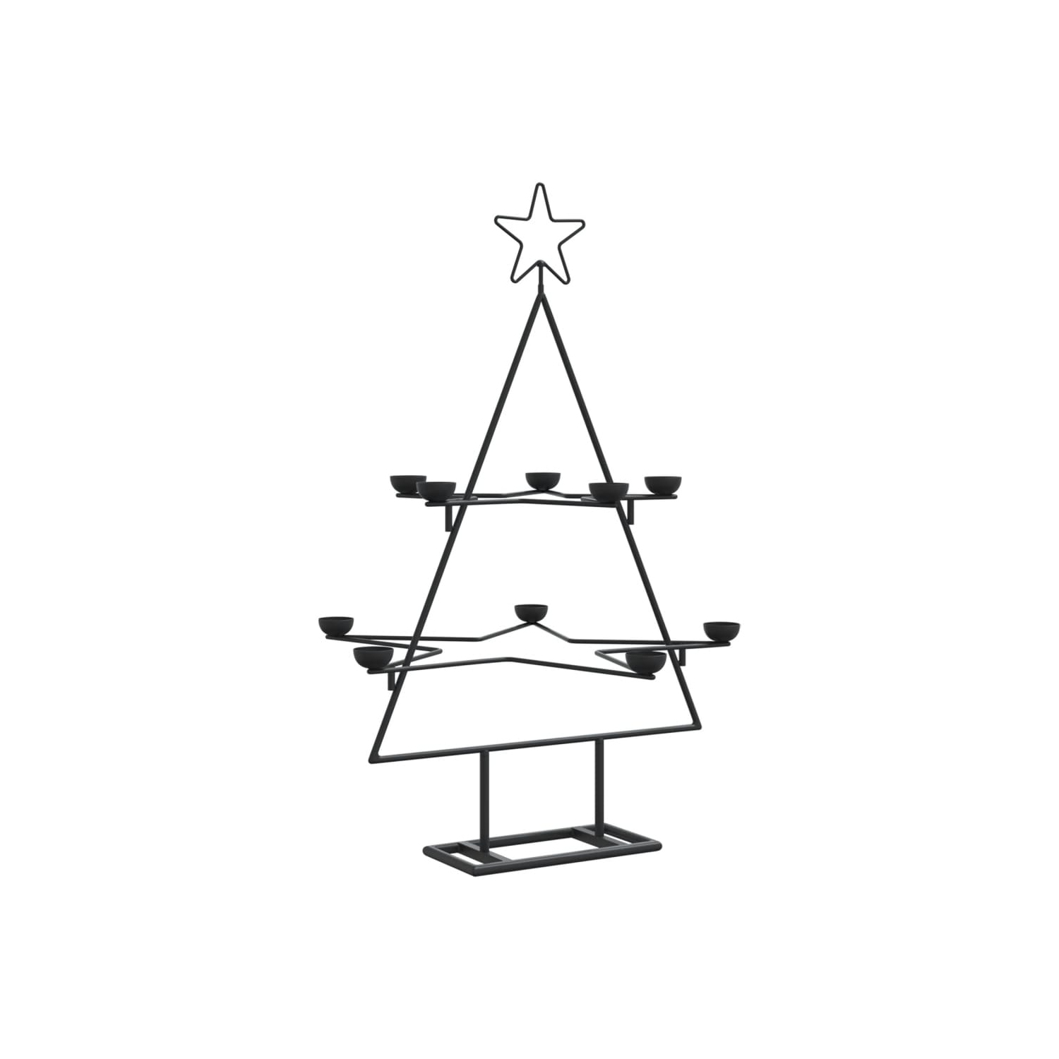 vidaXL Metal Christmas Tree for Decoration Black 75 cm