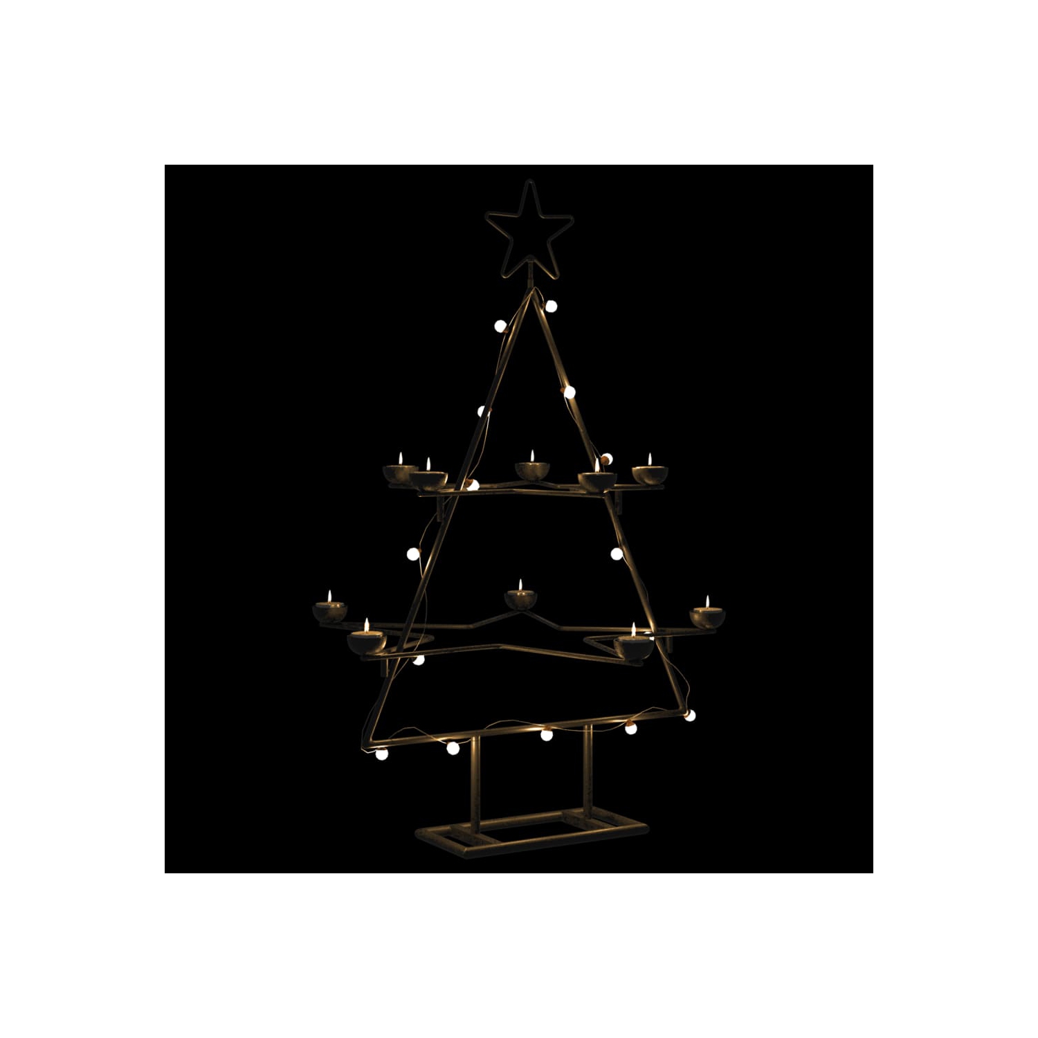 vidaXL Metal Christmas Tree for Decoration Black 75 cm