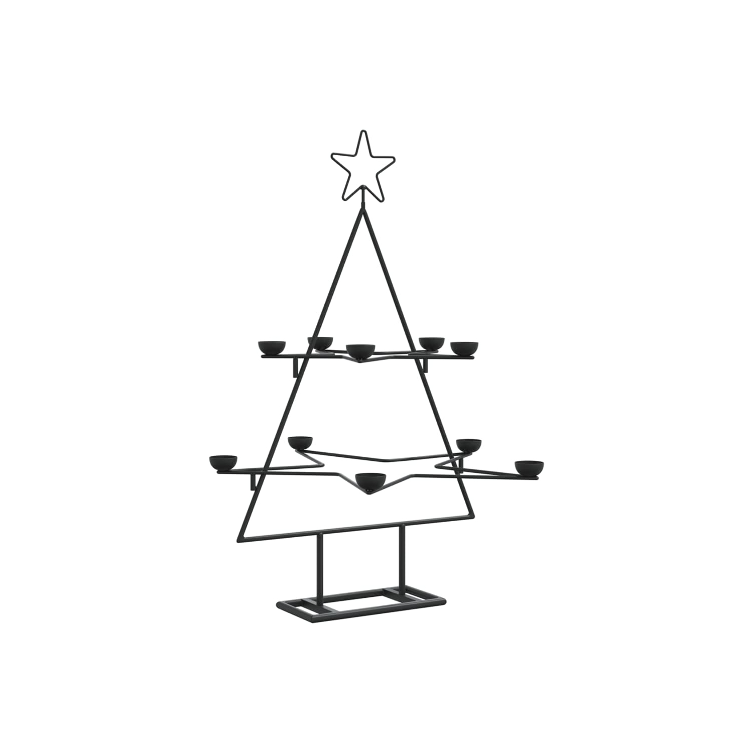 vidaXL Metal Christmas Tree for Decoration Black 75 cm