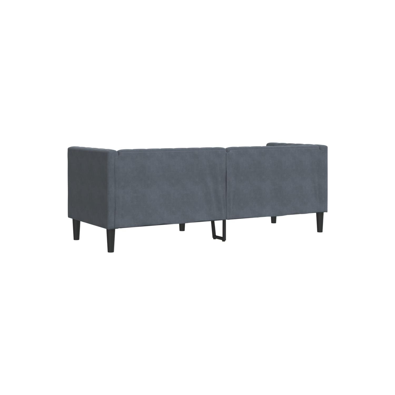 Canapé vidaXL Chesterfield avec traversins 3 places en velours gris foncé