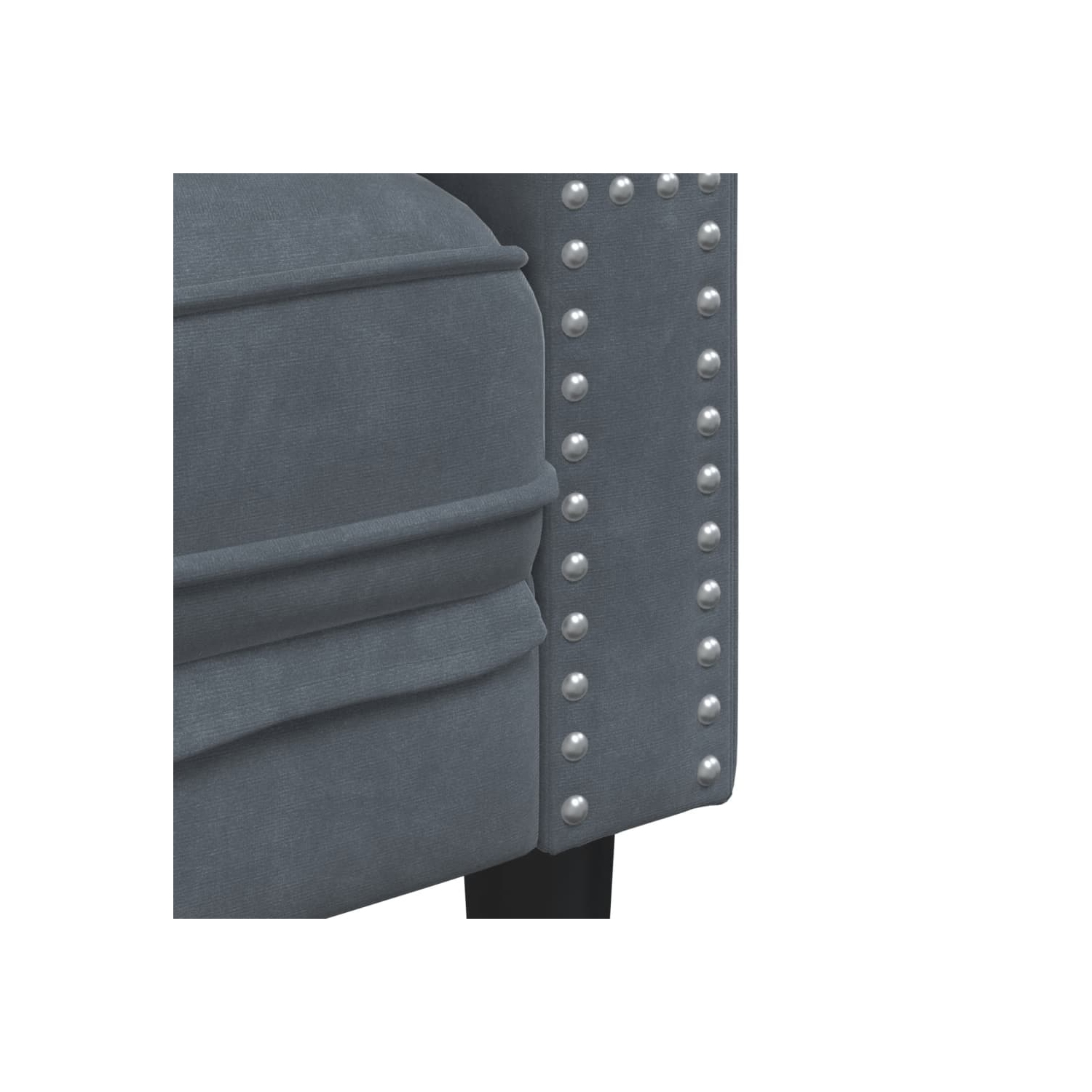 Canapé vidaXL Chesterfield avec traversins 3 places en velours gris foncé