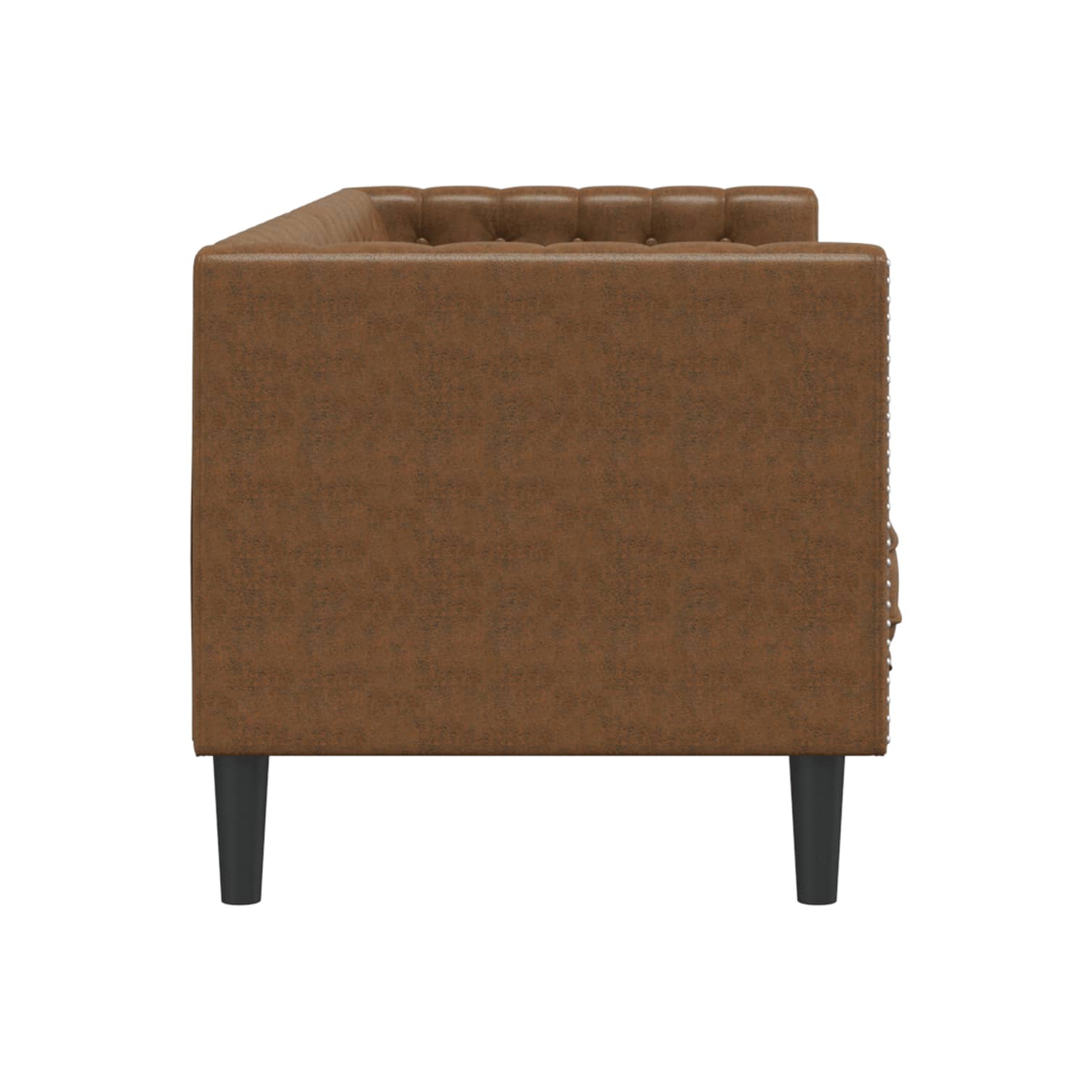 Canapé 3 places Chesterfield vidaXL en similicuir de suède brun