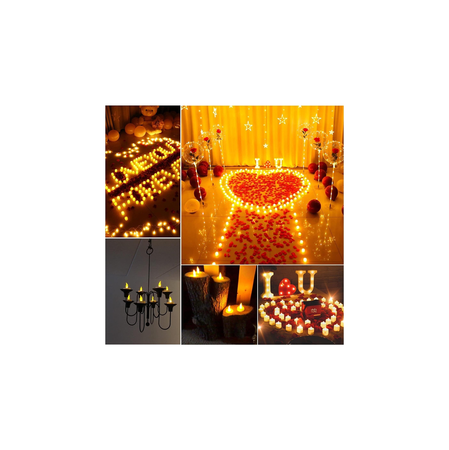 Tea Lights, [Long Lasting] [39pcs] LED Tealights Flickering Candles Battery Operated Candles, Flameless Fake Candles in Warm Yellow