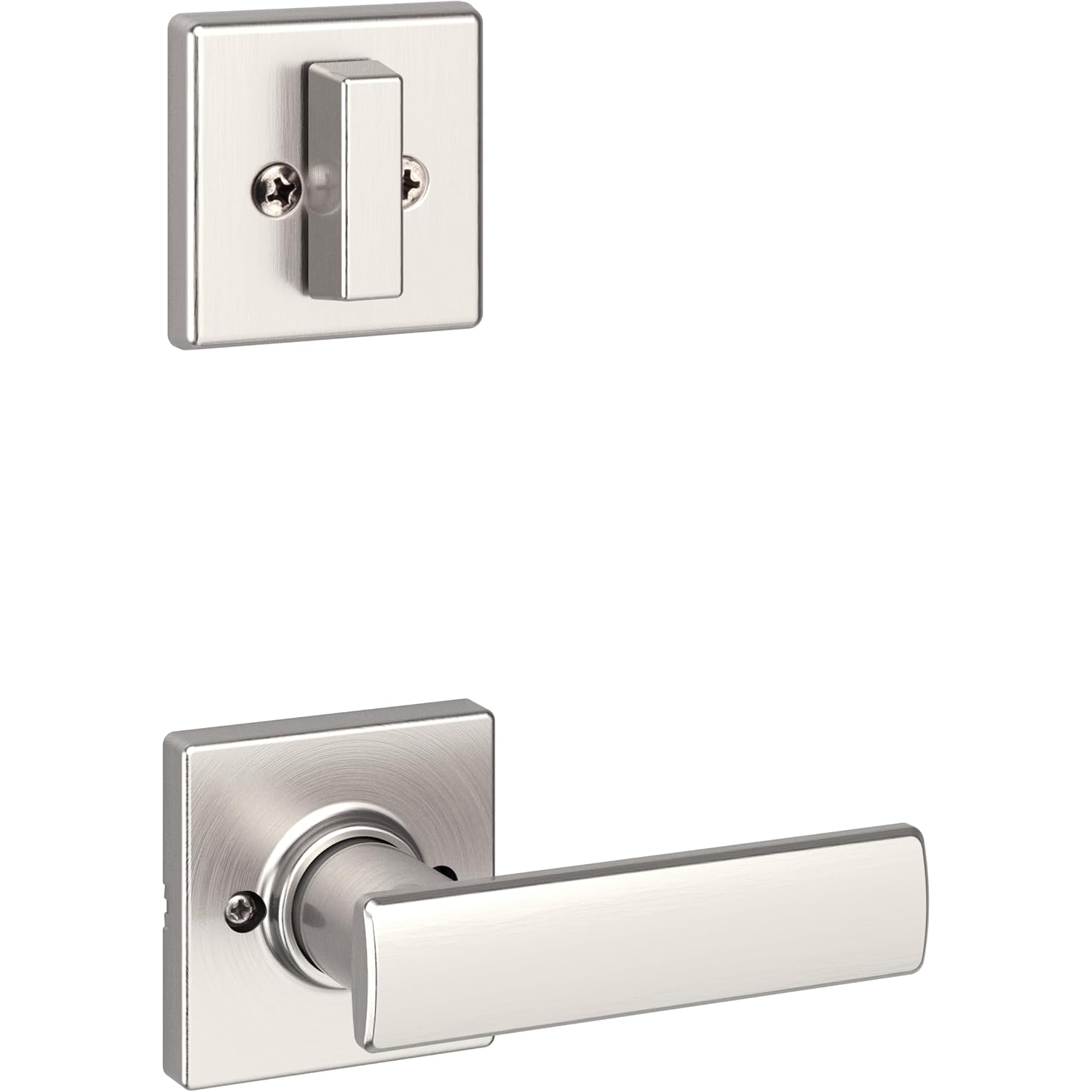 Serrure de porte avant et poignée Weiser, serrure à pêne dormant Tavaris et poignée avec poignée de porte intérieure réversible en breton