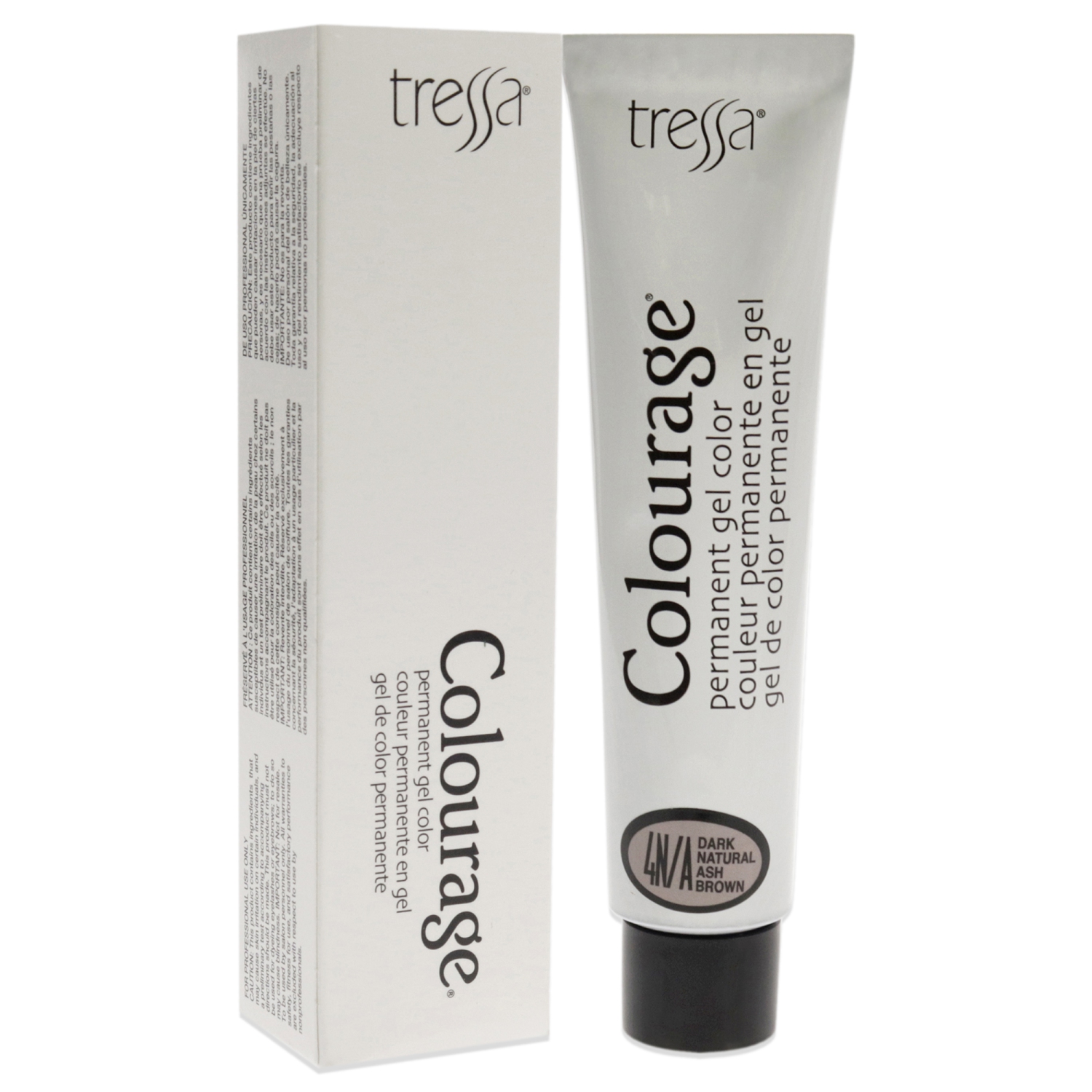 Colorant en gel permanent - 4 Brun cendré naturel foncé de Tressa pour unisexe - Colorant capillaire de 2&nbsp;oz