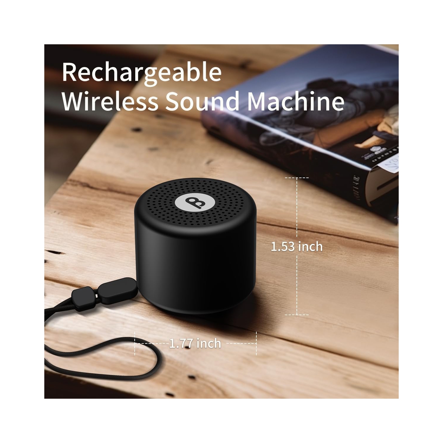 Machine à bruit blanc Mini Portable avec 30 sons apaisants Travel Sleep Brown Noise Machine pour adultes enfants bébé, noir