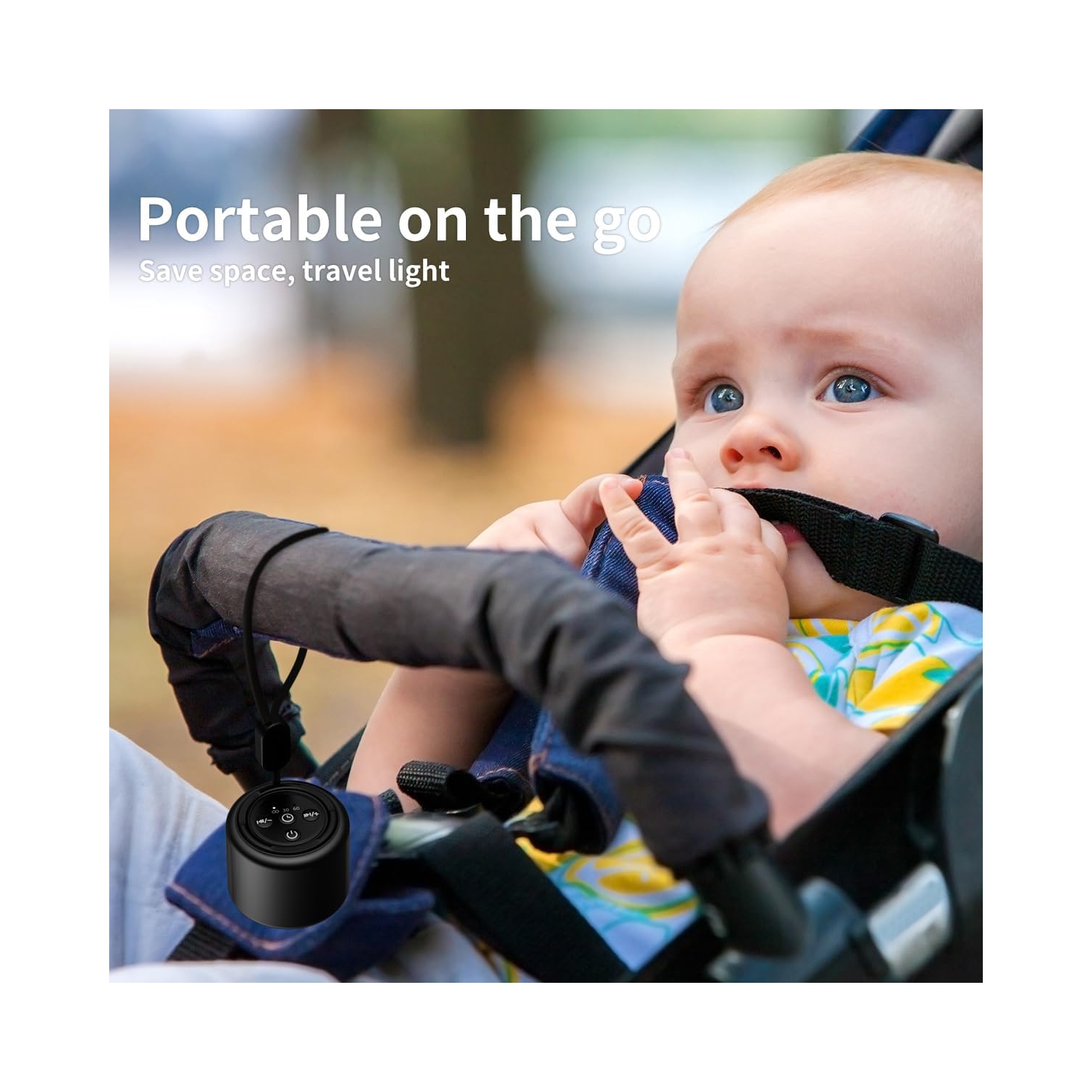 Machine à bruit blanc Mini Portable avec 30 sons apaisants Travel Sleep Brown Noise Machine pour adultes enfants bébé, noir