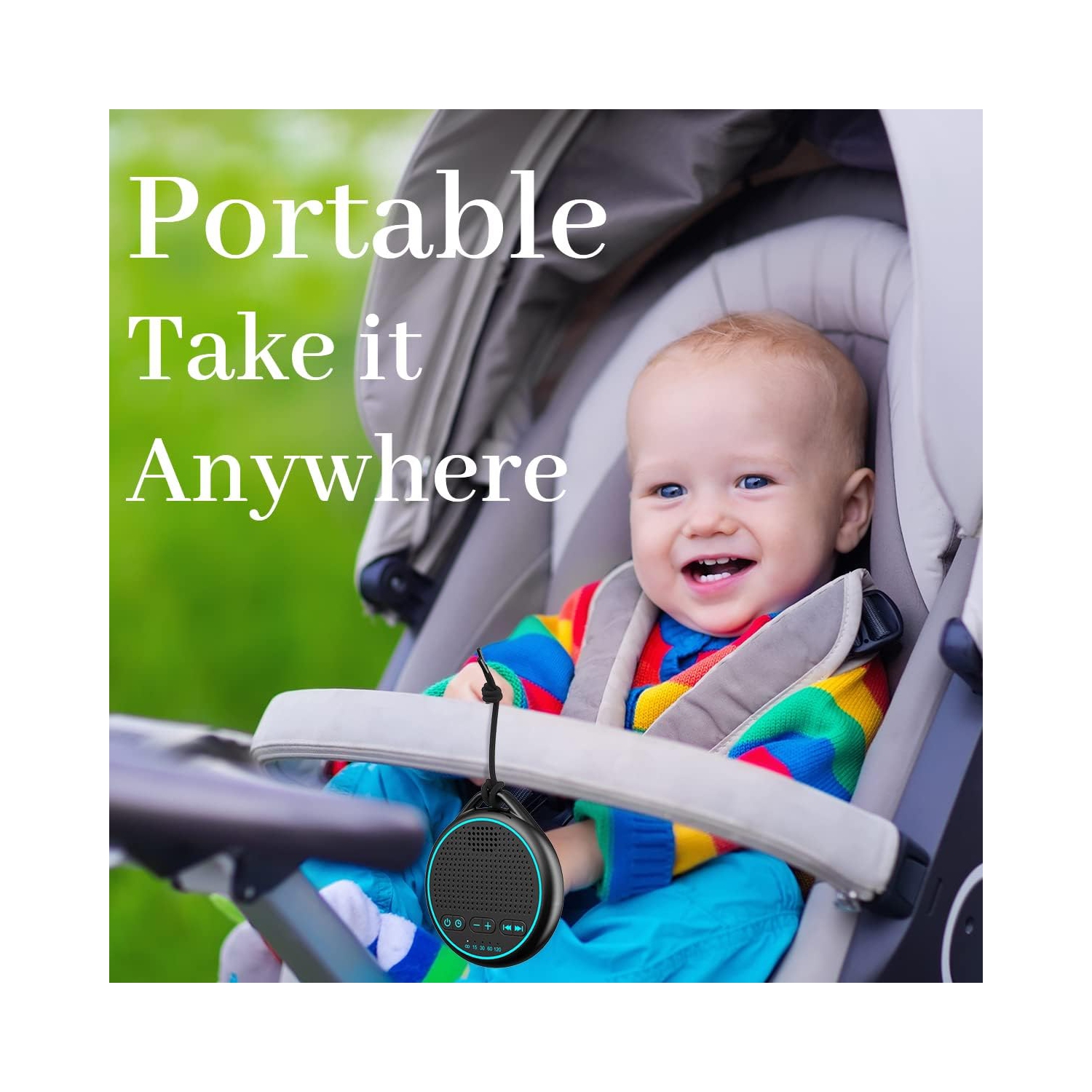 White Noise Sound Machine with 25 Soothing Sounds Powered by USB or Battery for Travel,32 Volume Levels 5 Timers for Baby Kids Adults Sleeping