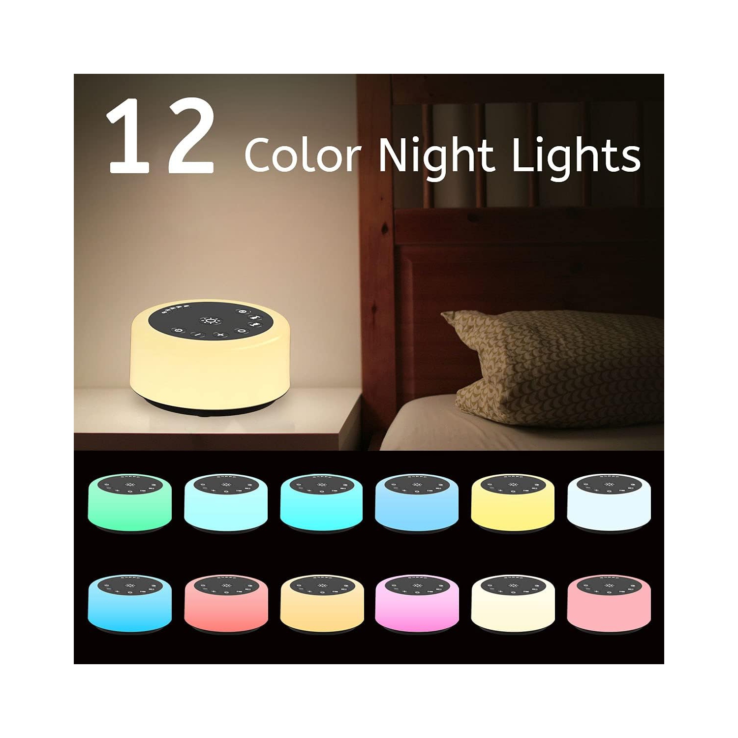 Machine à bruit blanc offerte en 12 couleurs avec 30 sons apaisants pour les voyages à domicile et le bureau