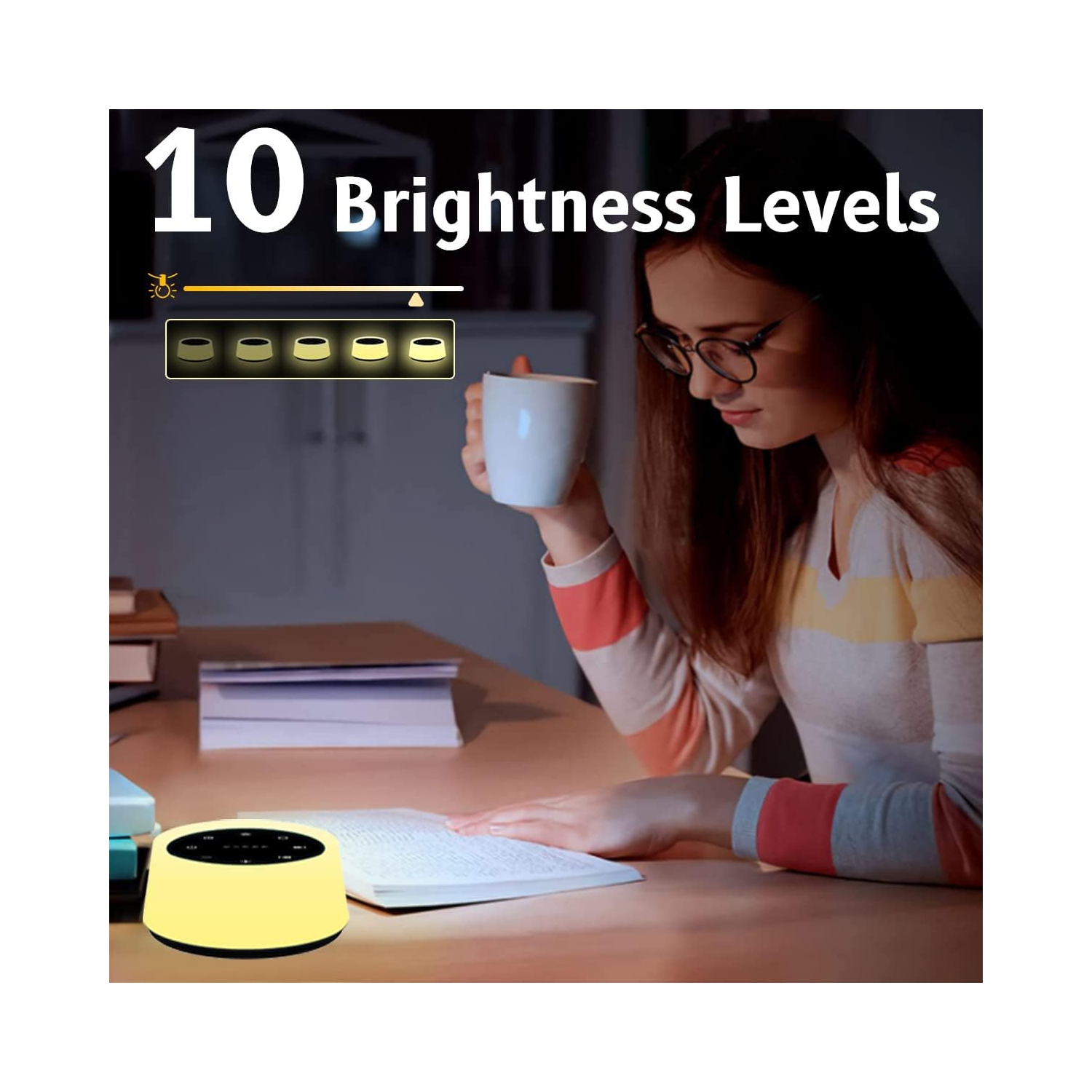 Noise Sound Machine and White Noise Machine with 30 Soothing Sounds with 12 Colors Baby Night Light