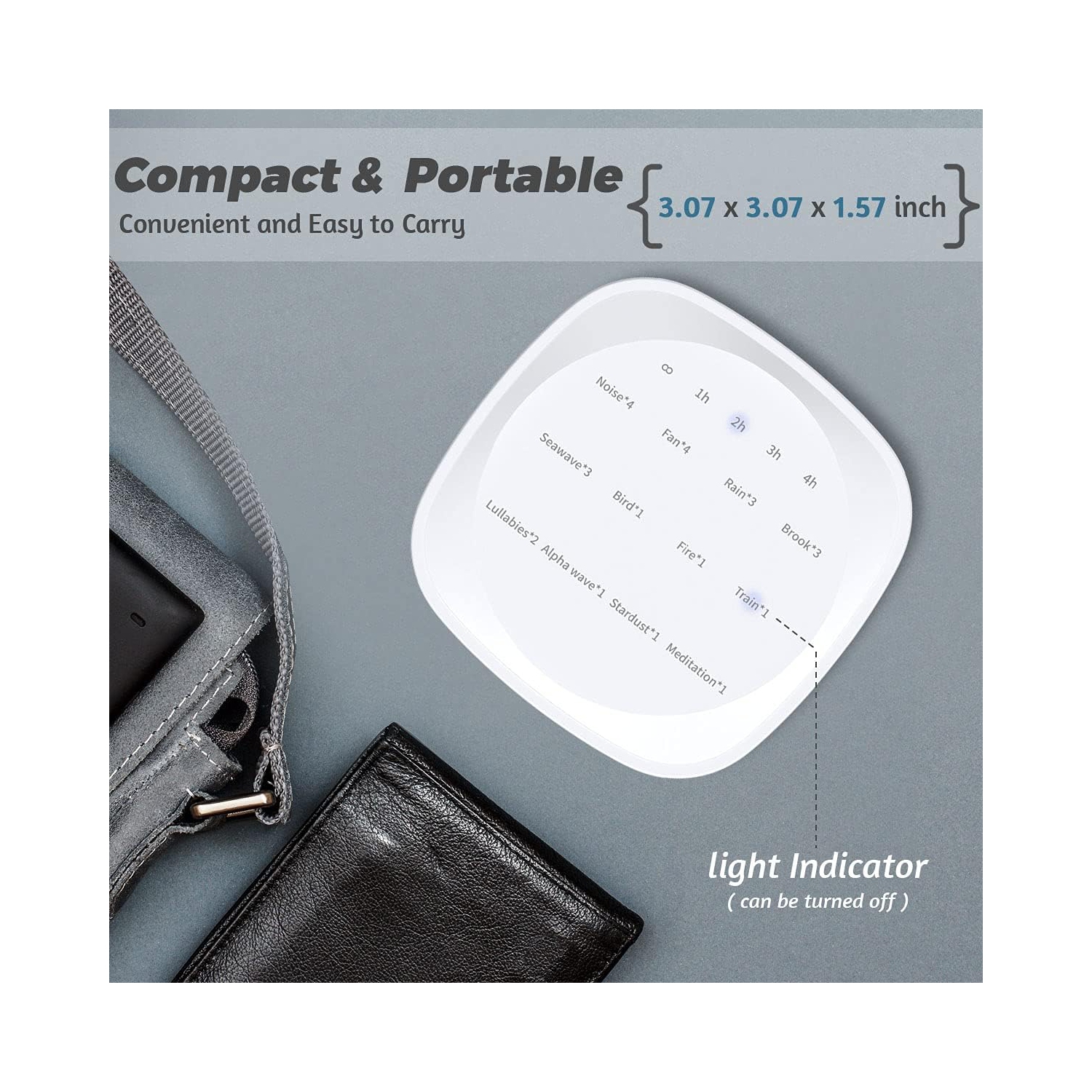 Appareils sonores avec 25 sons apaisants 36 niveaux de volume 5 minuteries Mémoire portative Fonction de sommeil Appareil à bruit blanc pour le