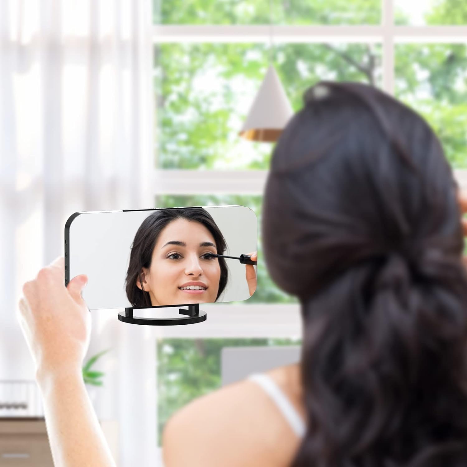 Digital Alarm Clock with USB Charger,Large LED Display, Snooze Function Dim Mode Wall Hanging Beside Desk Clock for Bedroom,Black-green