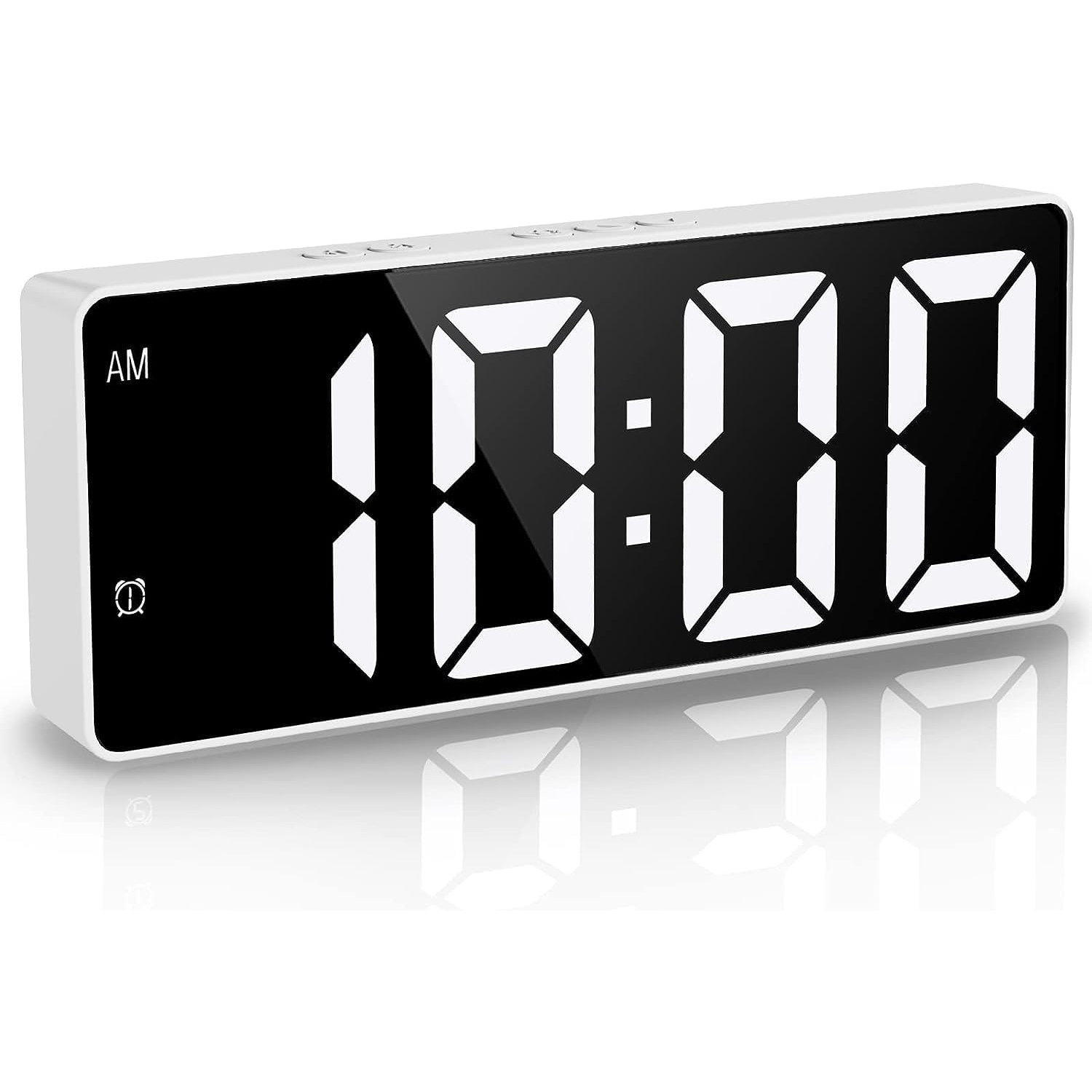 Réveil numérique, horloge DEL pour chambre, horloge électronique de bureau avec luminosité réglable, écran 12/24H pour la maison, bureau, boîtier