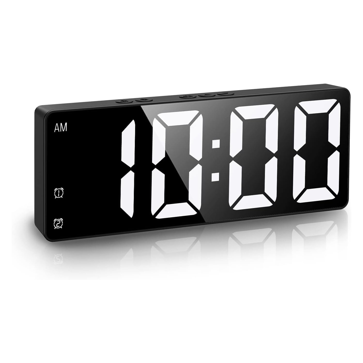 Réveil numérique, horloge DEL pour chambre, horloge électronique de bureau avec luminosité réglable, écran 12/24H pour la maison, bureau, boîtier