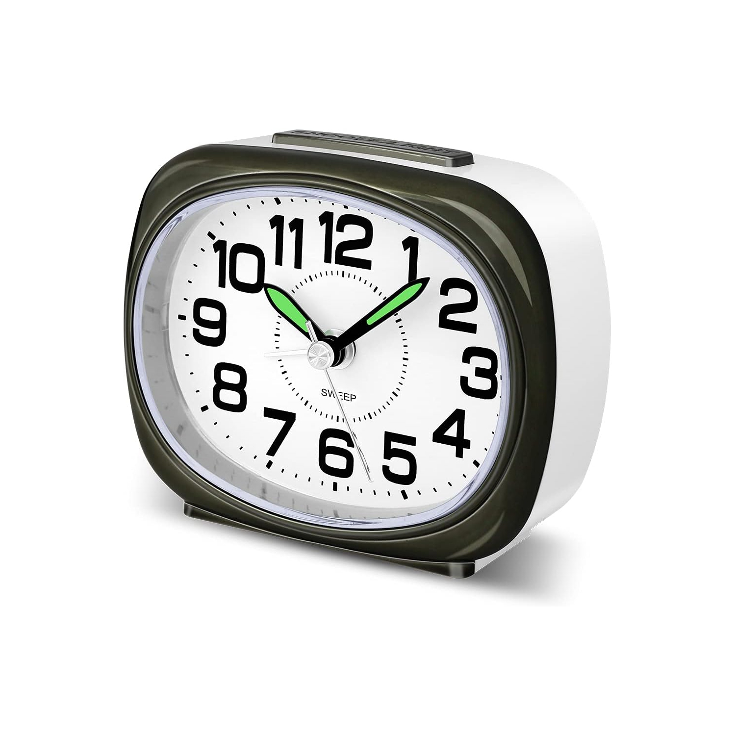 Silent Alarm Réveil-matin de bureau à piles sans relâche Horloge de bureau avec alarme de lumière réveille-matin silencieux