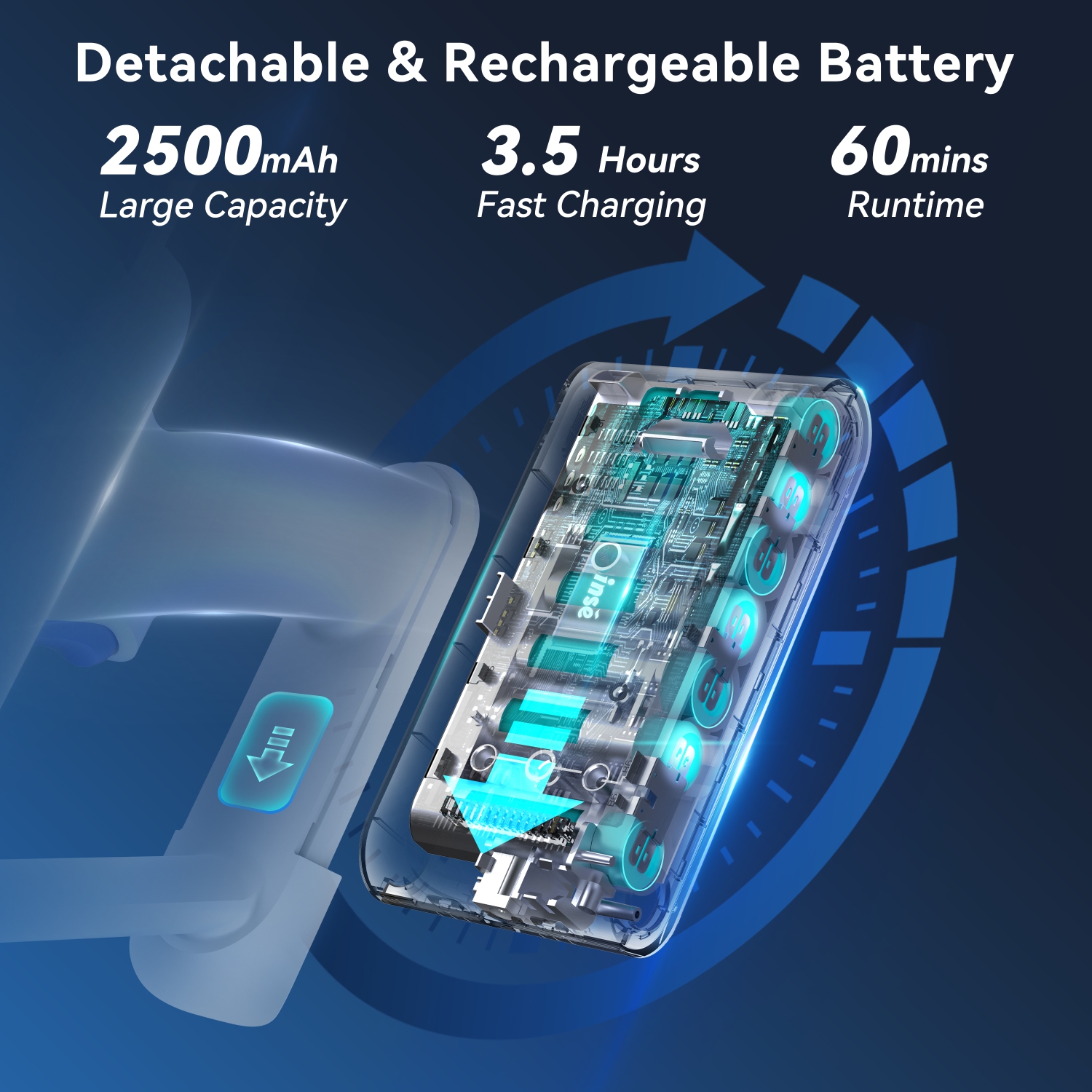 Aspirateurs V120, aspirateur sans fil 50Kpa 150&nbsp;W 60Mins, aspirateur-balai avec écran tactile LED, aspirateur sans fil antienchevêtrement,