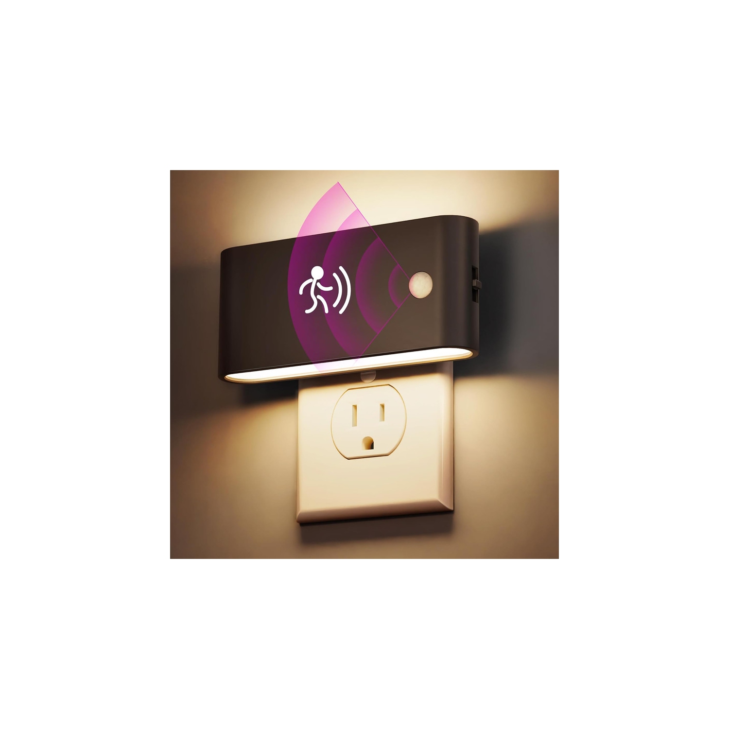 Motion Sensor Night Light, 2 Pack Motion Activation Night Lights Plug into Wall, Auto On Off, 0-100LM Dimmable Night Light Plug in, 3000K Warm White LED Nightlight