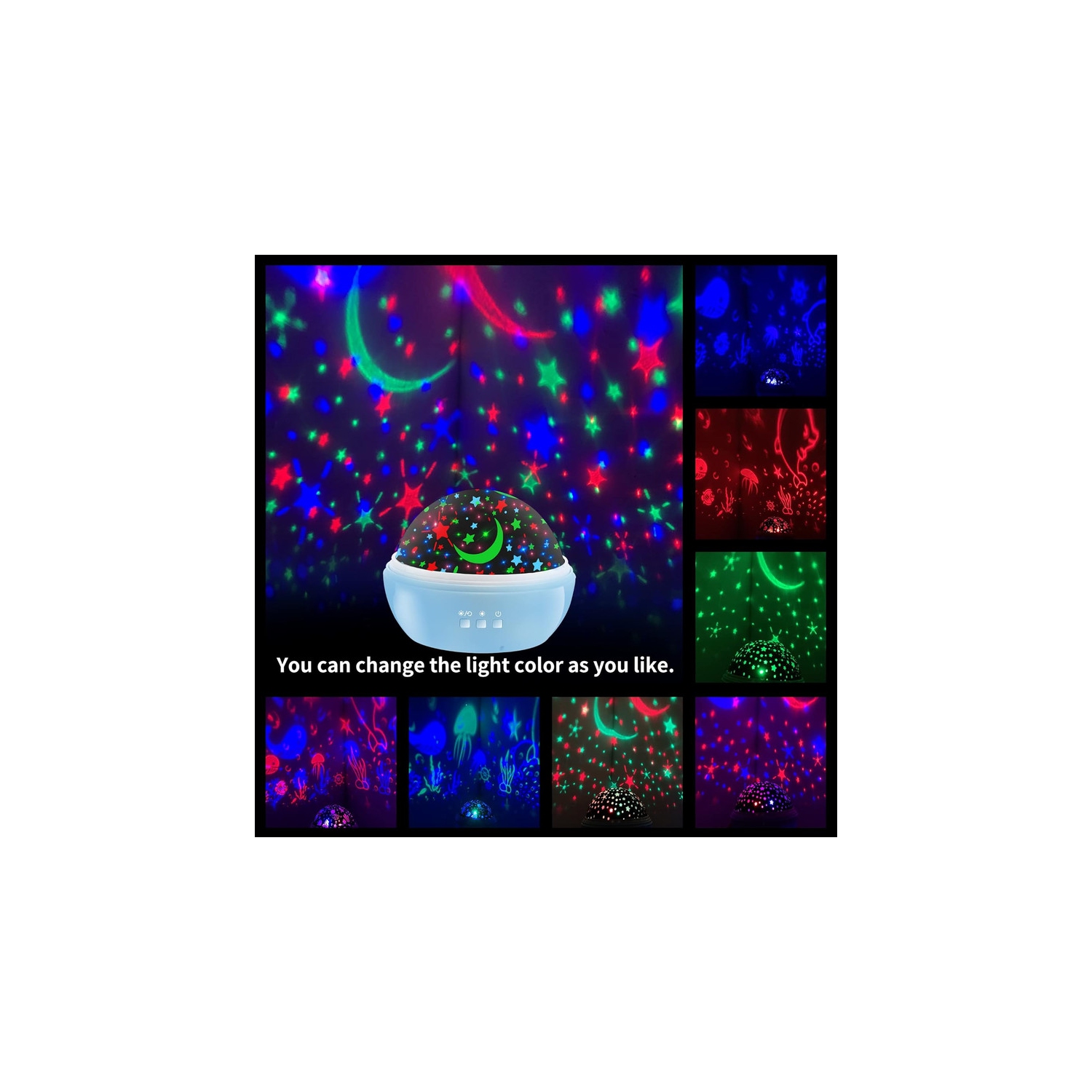 Veilleuse pour enfants, projecteur de nuit étoilée rotatif à 360° pour bébés, projecteur Ocean Wave pour enfants tout-petits, cadeaux de Noël pour