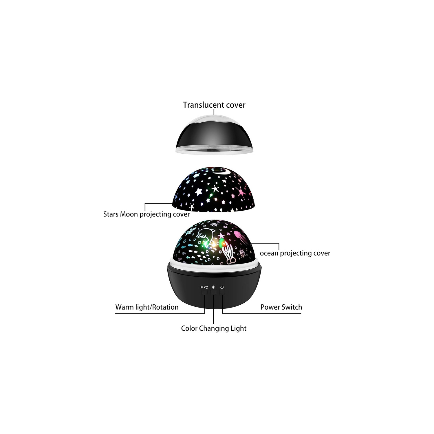 Veilleuse pour enfants, projecteur de nuit étoilée rotatif à 360° pour bébés, projecteur Ocean Wave pour enfants tout-petits, cadeaux de Noël pour